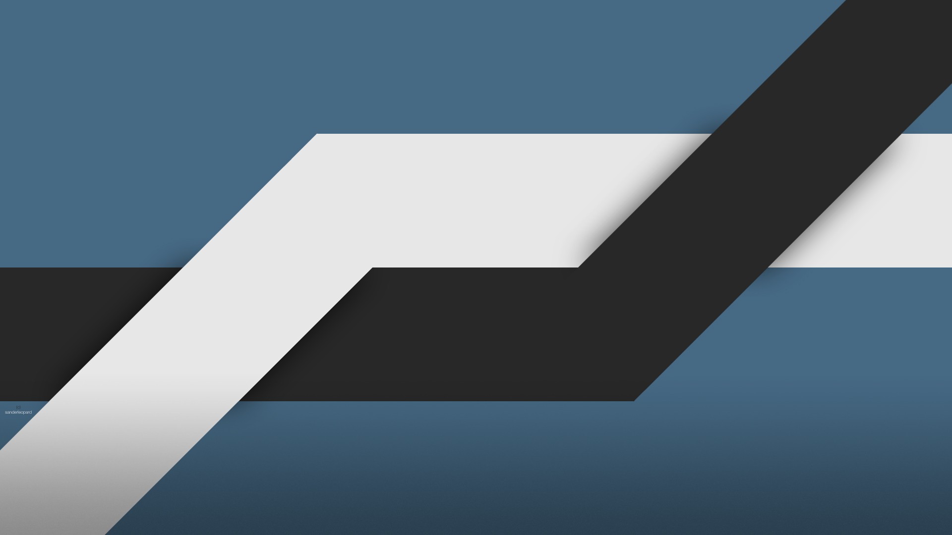 Abstract minimalist artwork with blue, white, and black geometric shapes HD Wallpaper