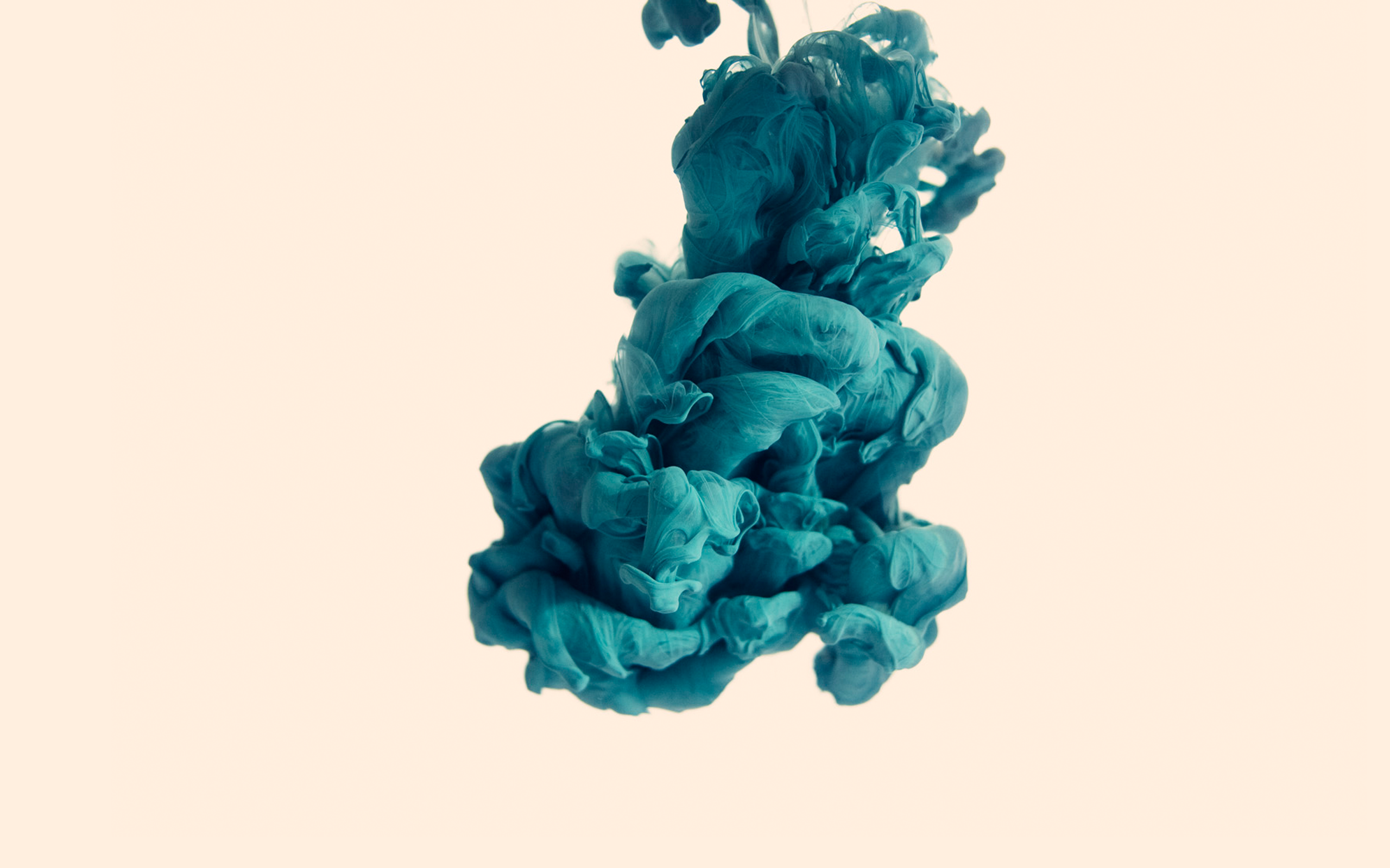 Teal paint swirling in water by Alberto Seveso HD Wallpaper