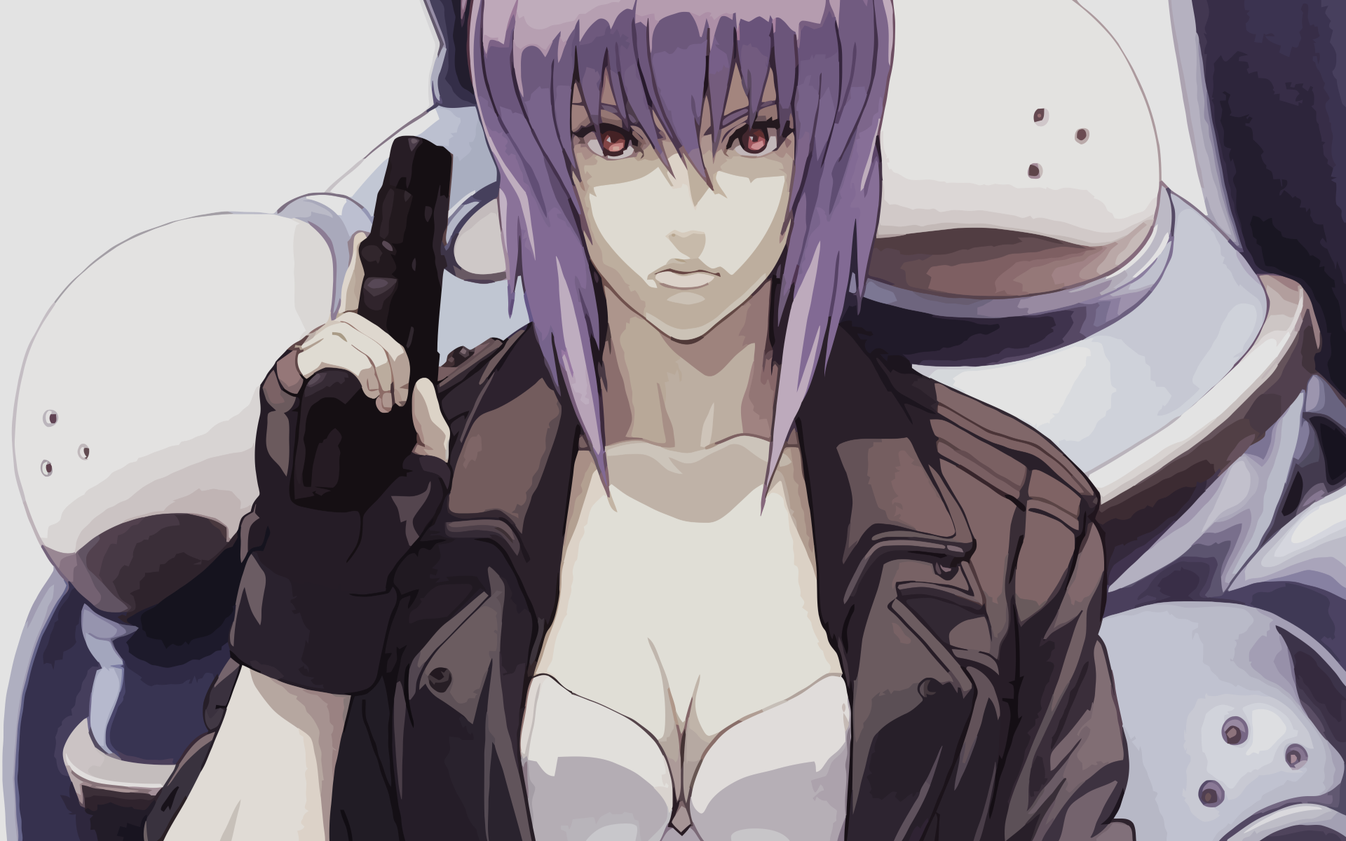 Ghost in the Shell: Motoko Kusanagi with a Gun HD Wallpaper