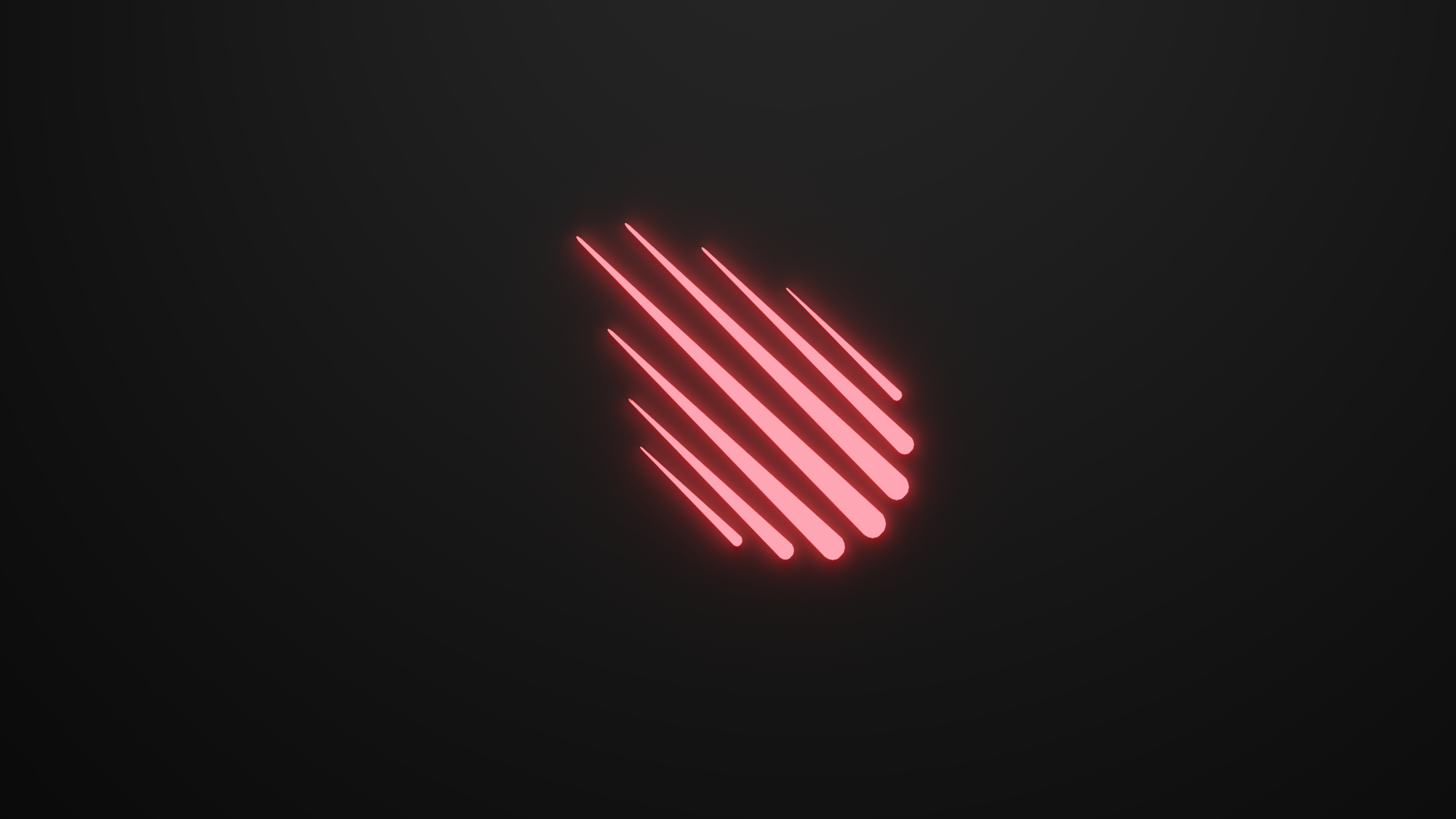 Red glowing meteors on a dark background HD Wallpaper