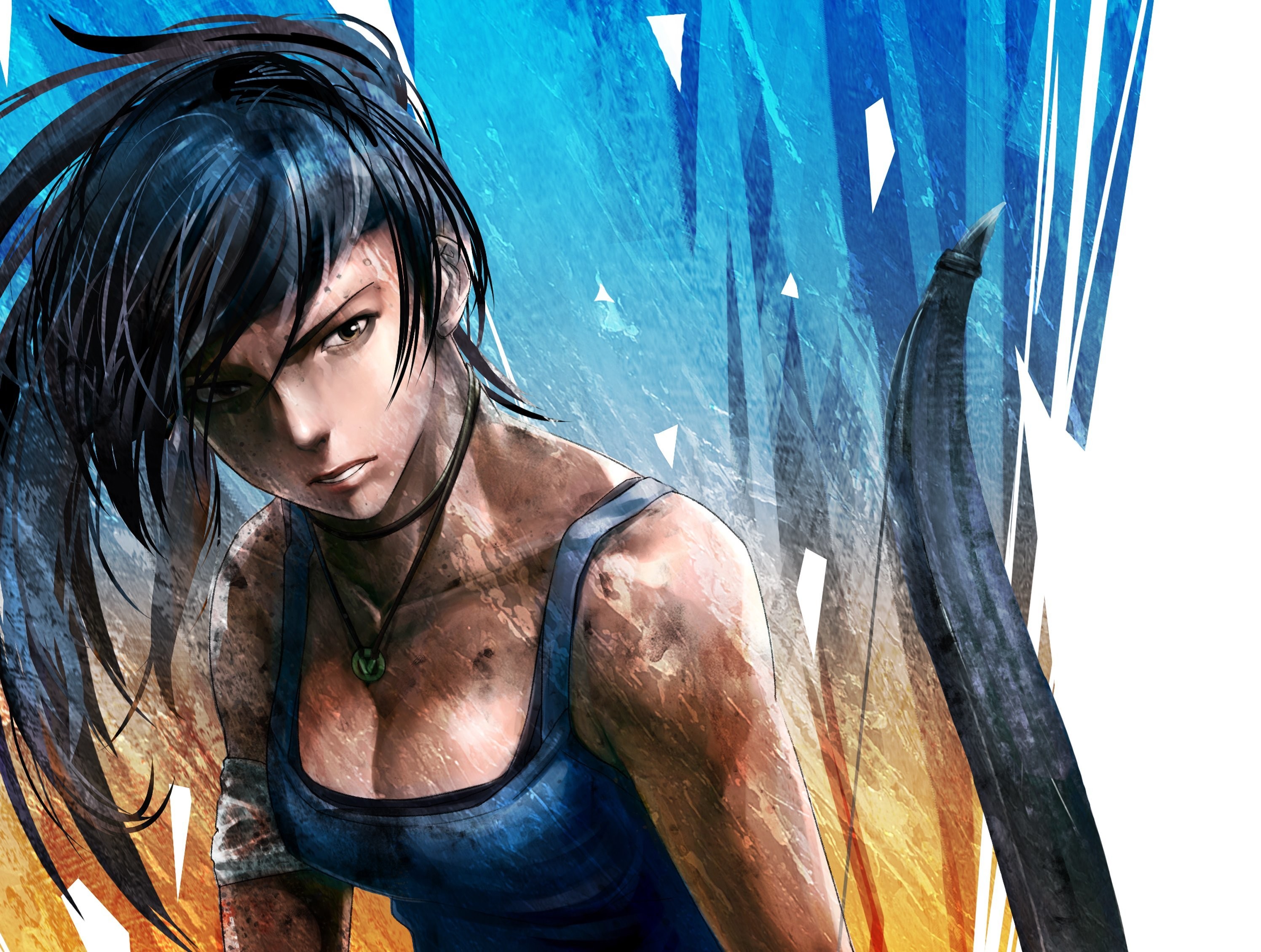 Lara Croft from Tomb Raider with a bow HD Wallpaper