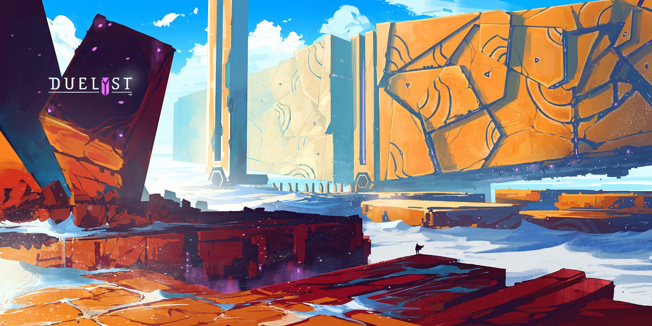 Duelyst Artwork of a Futuristic Landscape HD Wallpaper