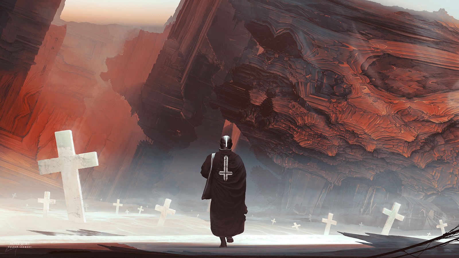 Kuldar Leement's Fantasy Art with Crosses HD Wallpaper