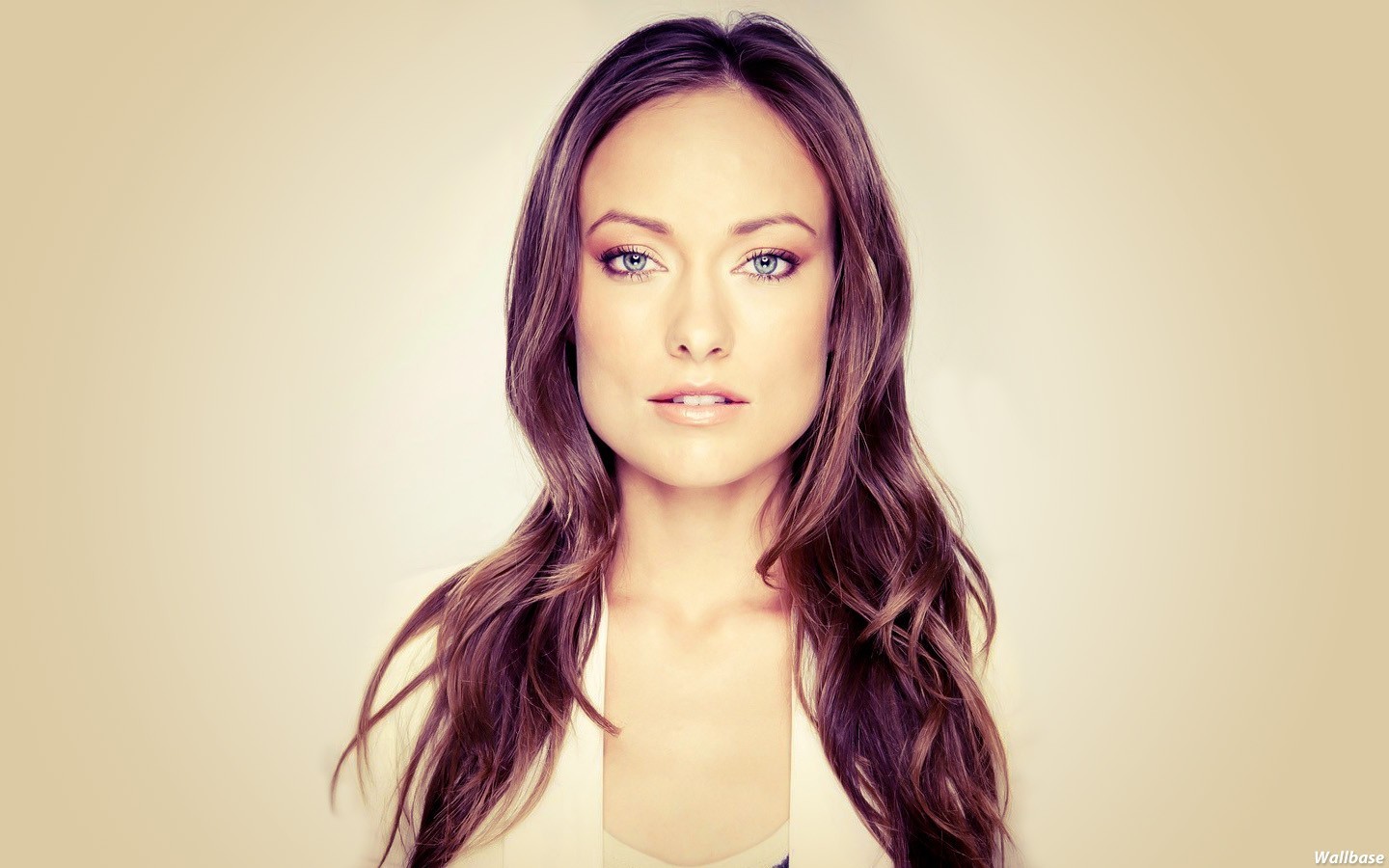 Olivia Wilde portrait with blue eyes and brunette hair HD Wallpaper