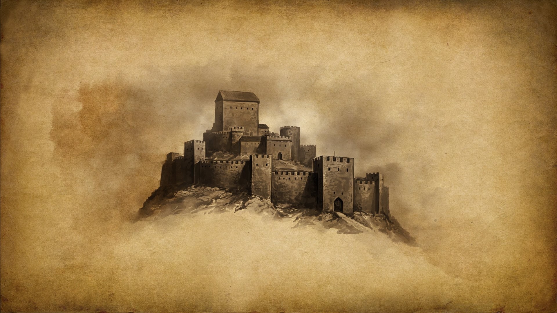 Castle on a hill, Mount and Blade artwork HD Wallpaper