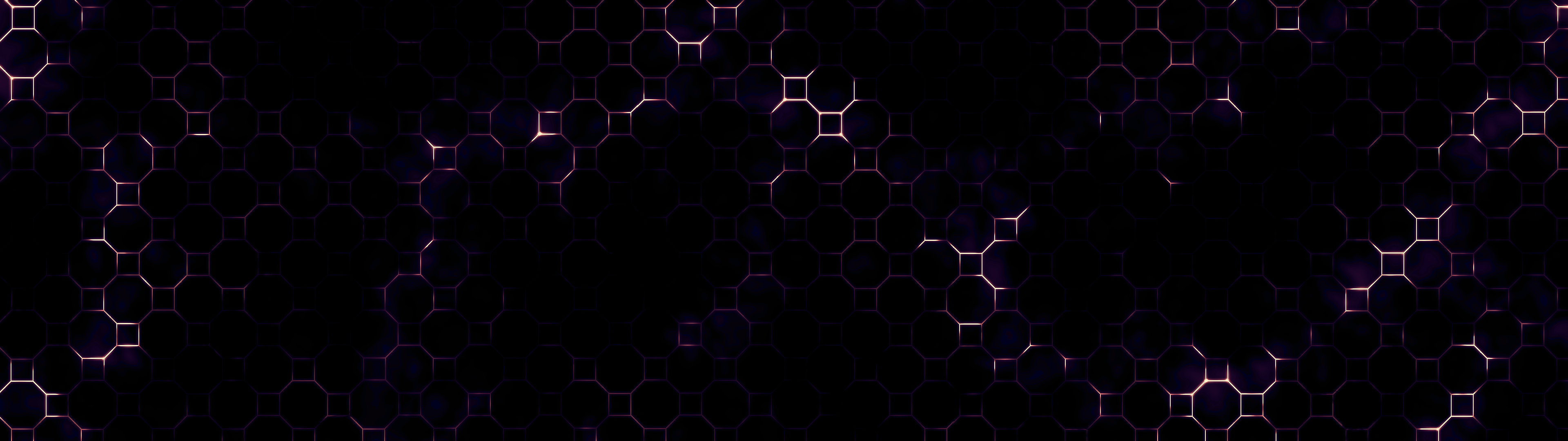 Dark hexagonal pattern with glowing edges HD Wallpaper