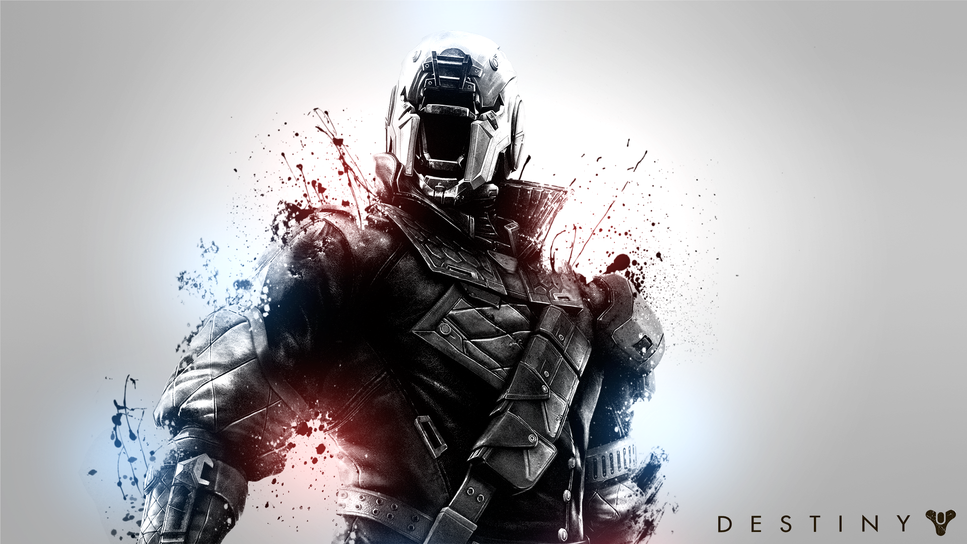 Destiny video game character with paint splatters HD Wallpaper