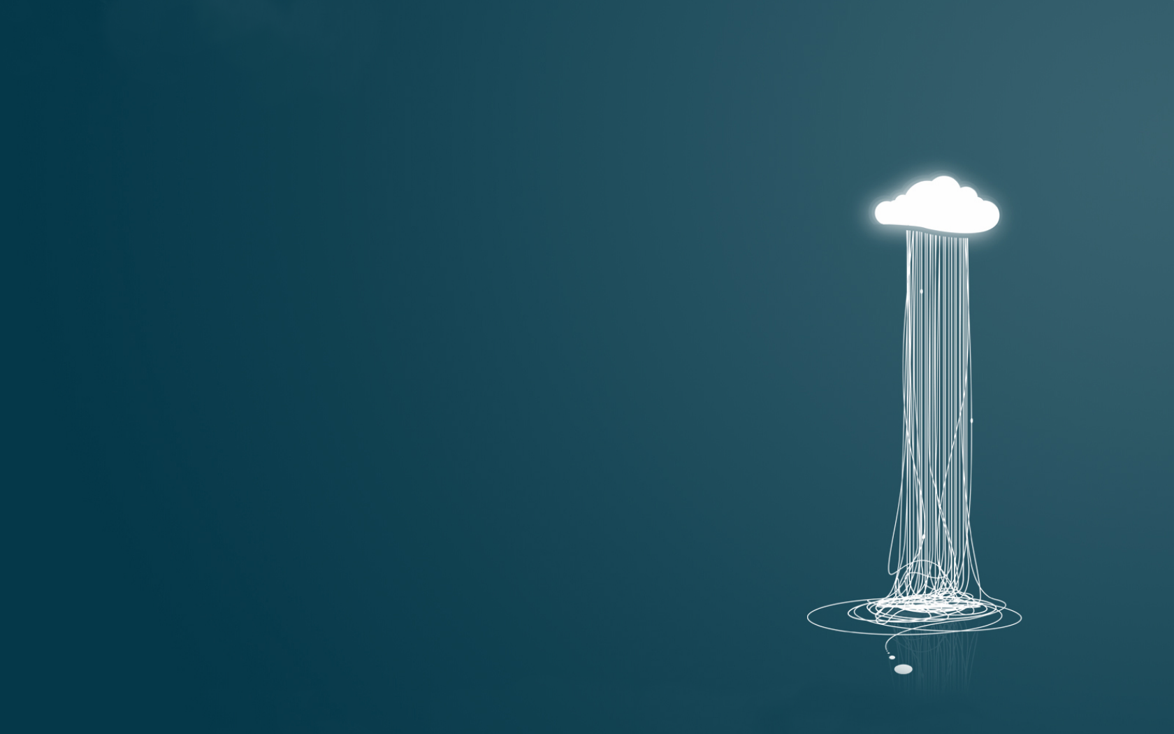 Minimalist cloud raining tangled lines HD Wallpaper