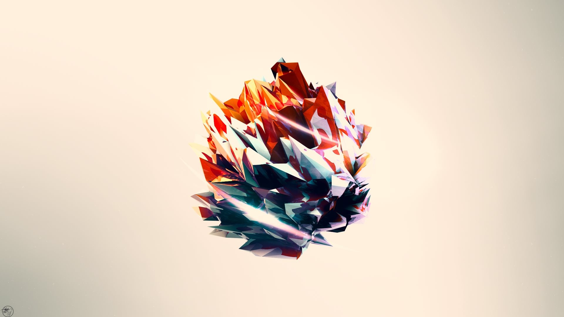Abstract 3D geometric crystal artwork HD Wallpaper