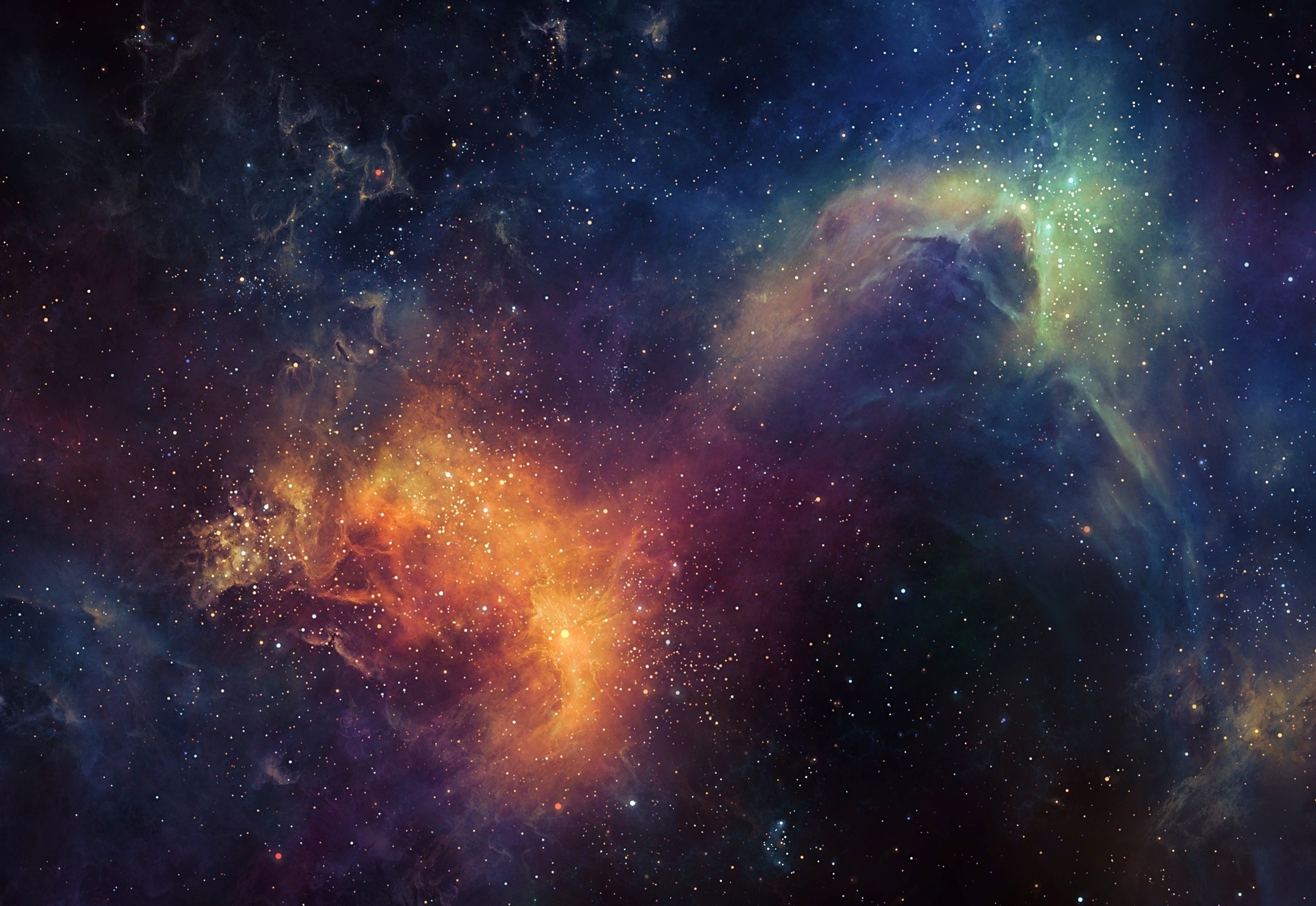 Vibrant nebula with stars in deep space HD Wallpaper