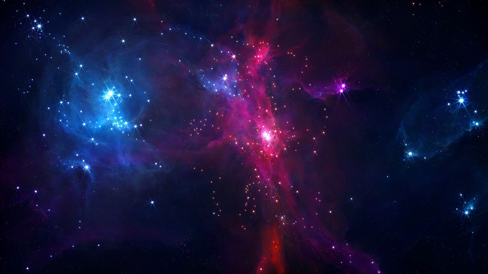 Vibrant nebula with stars in deep space HD Wallpaper