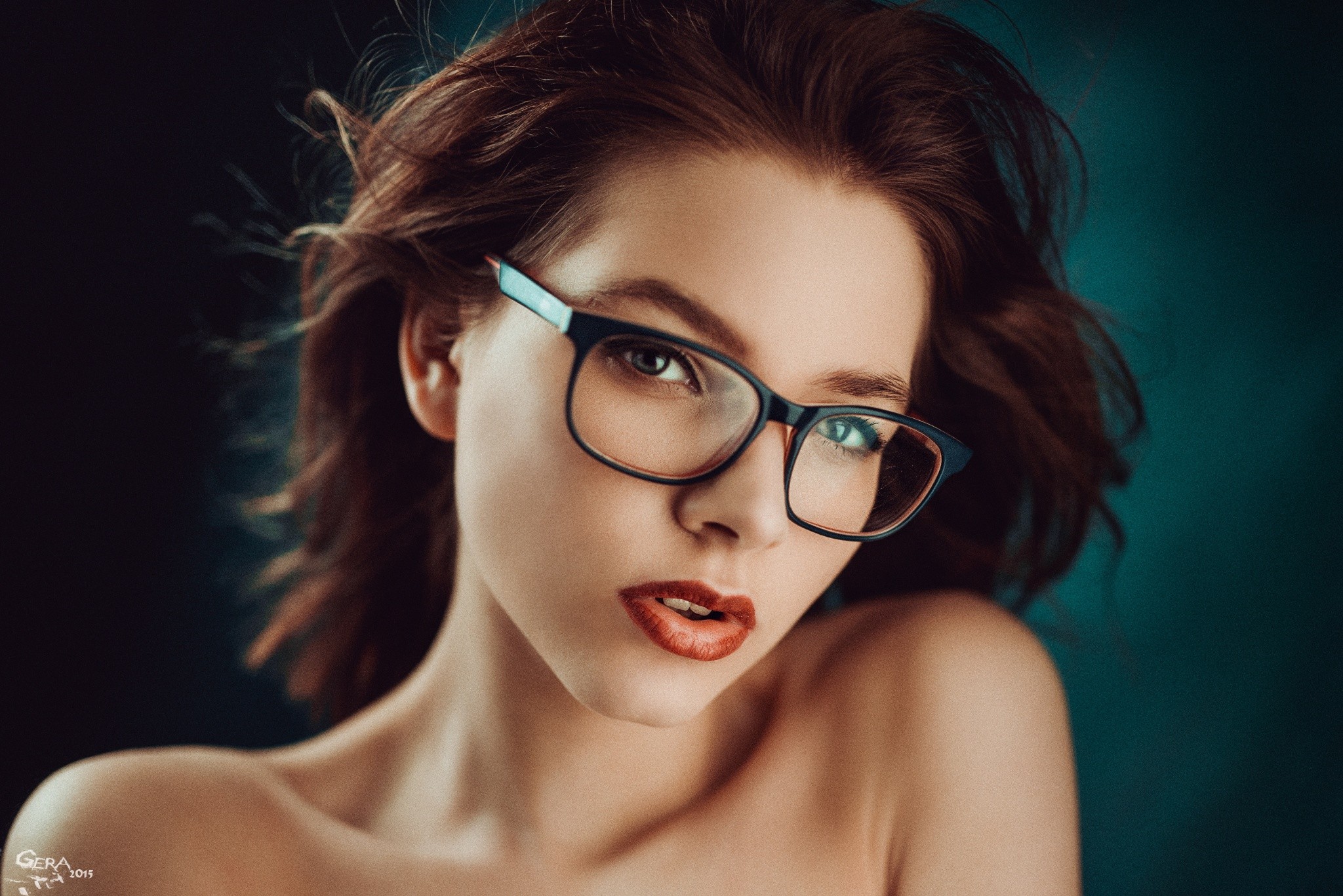 Portrait of a woman with glasses by Georgy Chernyadyev HD Wallpaper