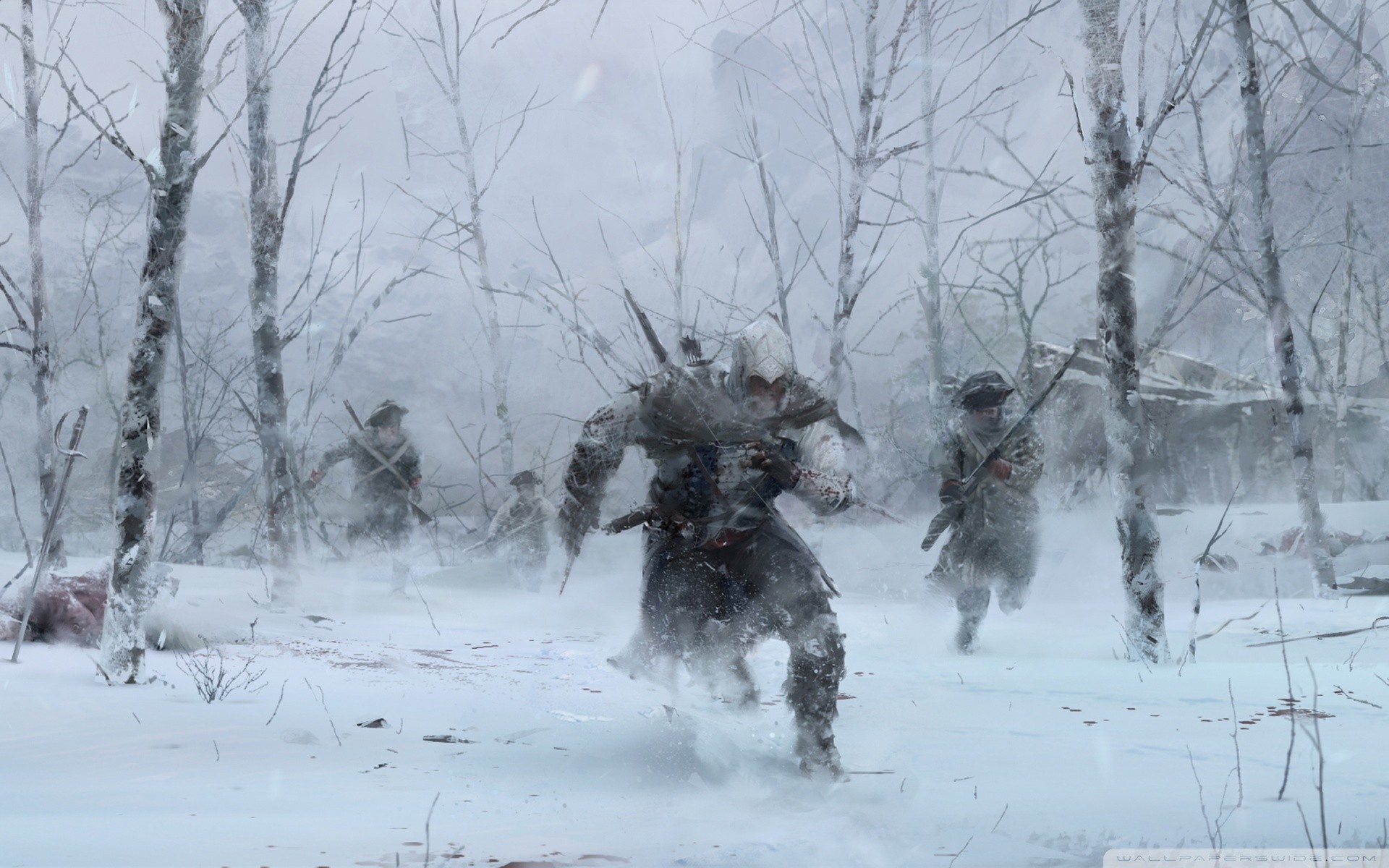 Assassin's Creed III Winter Battle HD Wallpaper