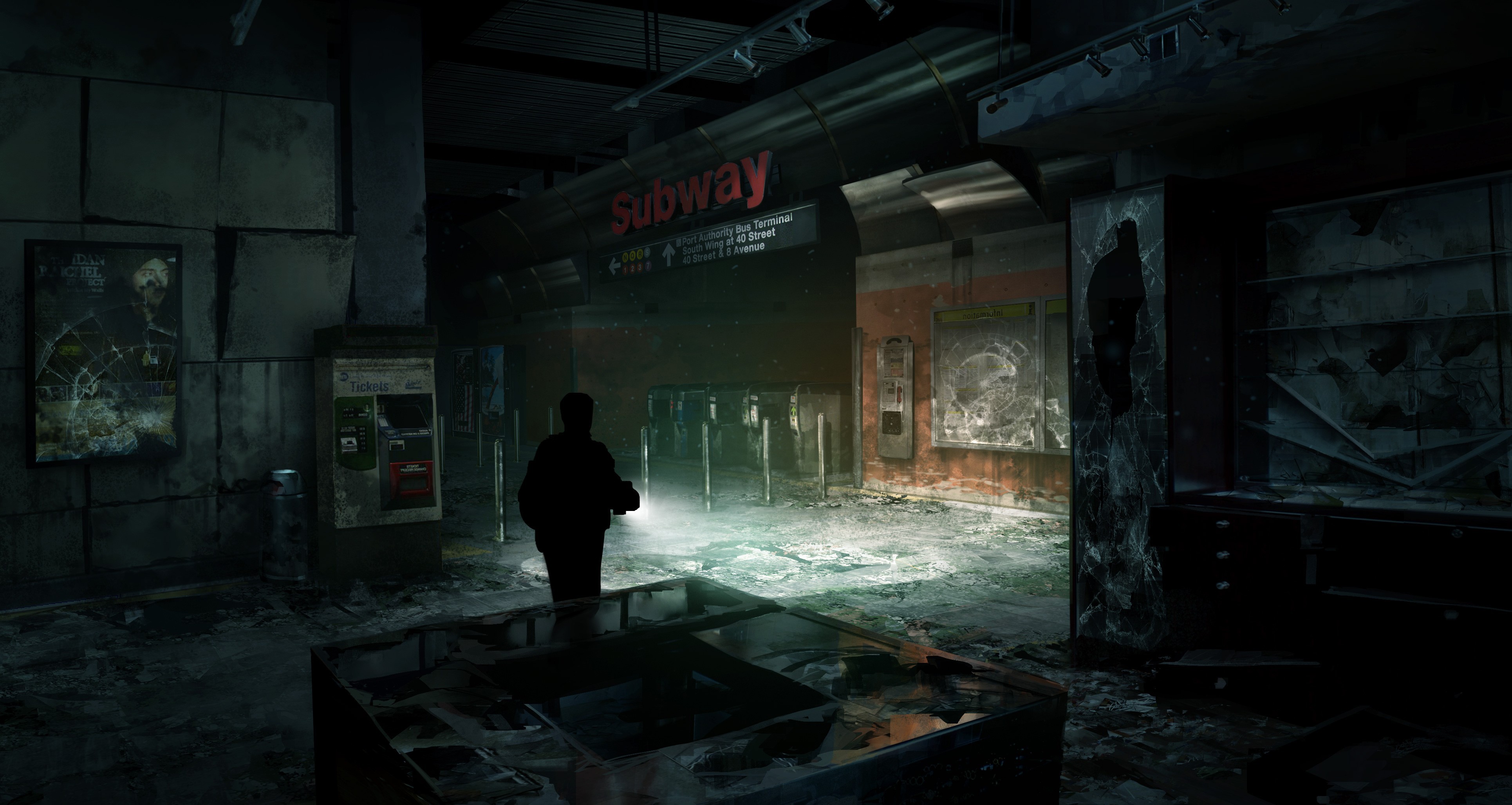 The Last of Us concept art of a subway station HD Wallpaper