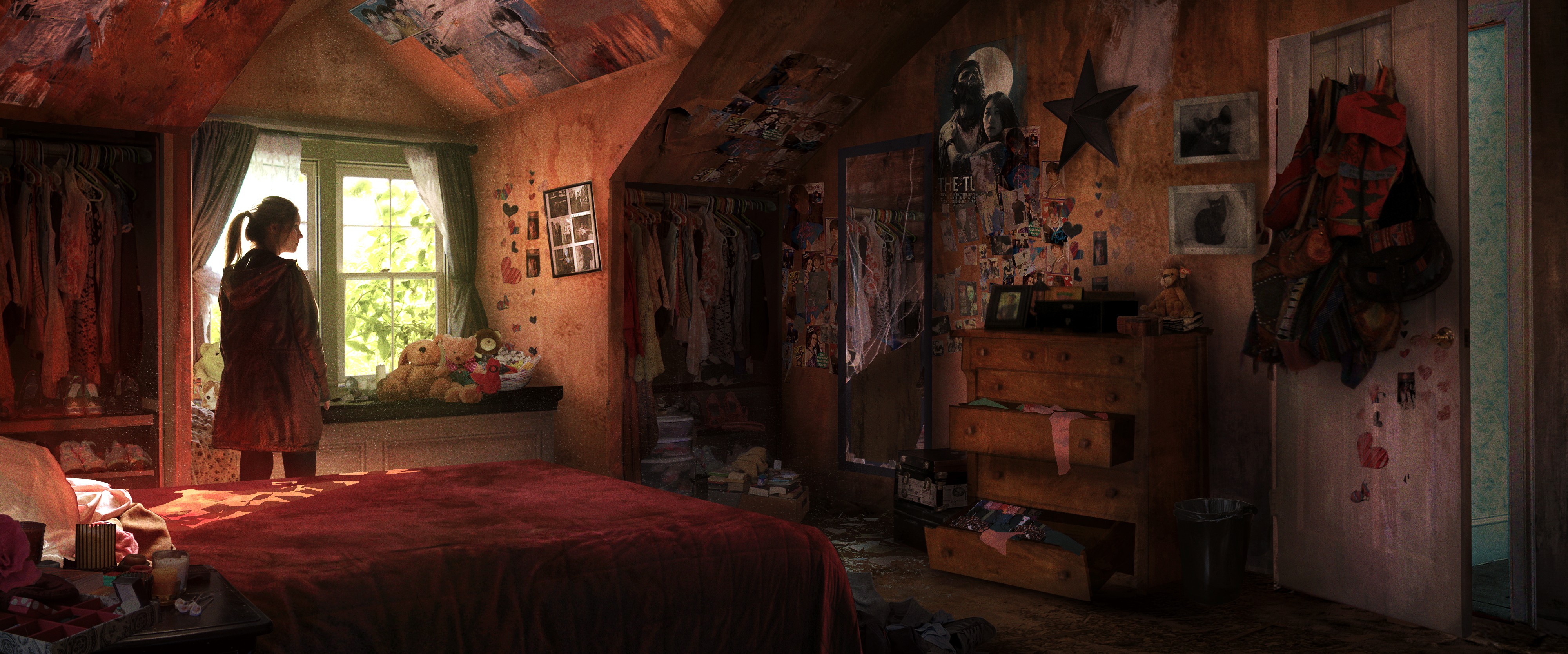 Ellie's bedroom in The Last of Us concept art HD Wallpaper