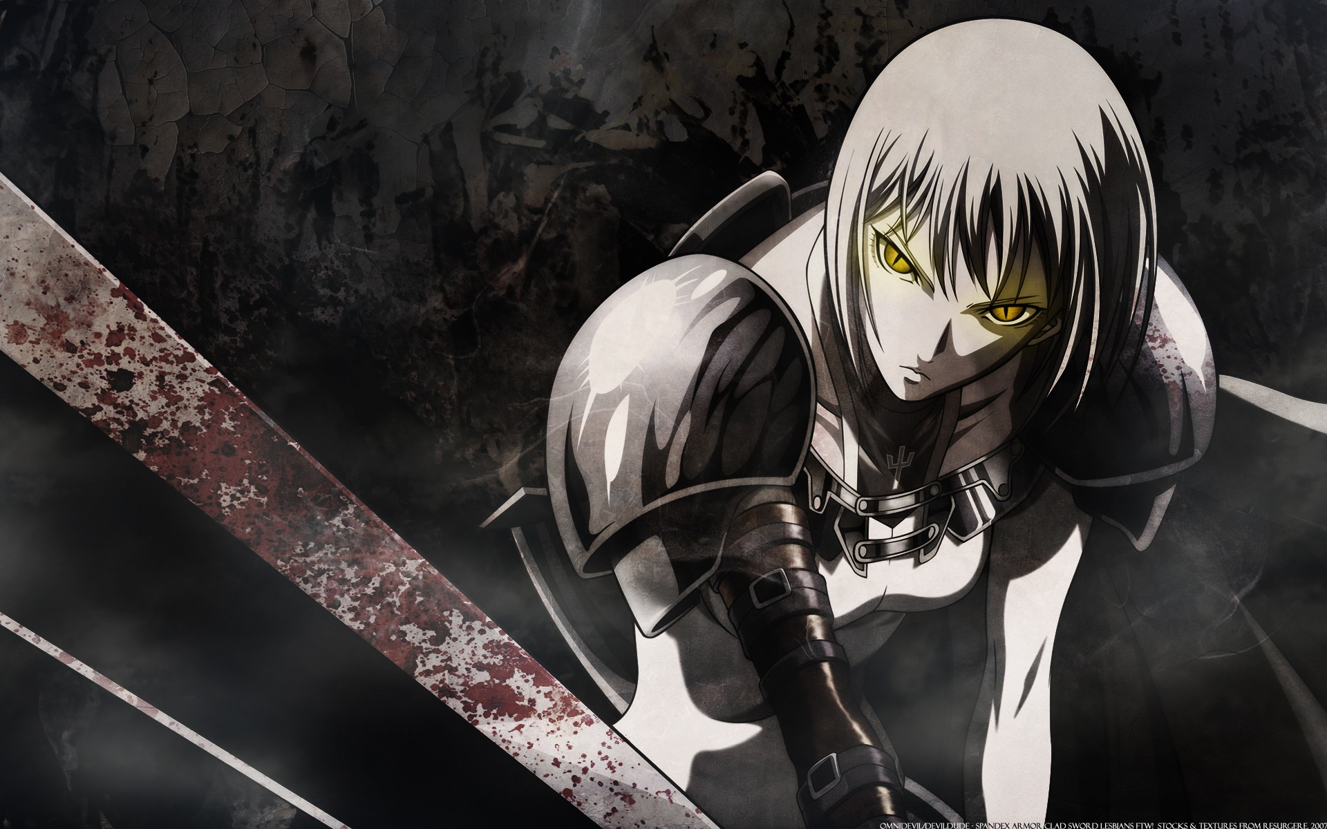 Clare from Claymore with yellow eyes HD Wallpaper