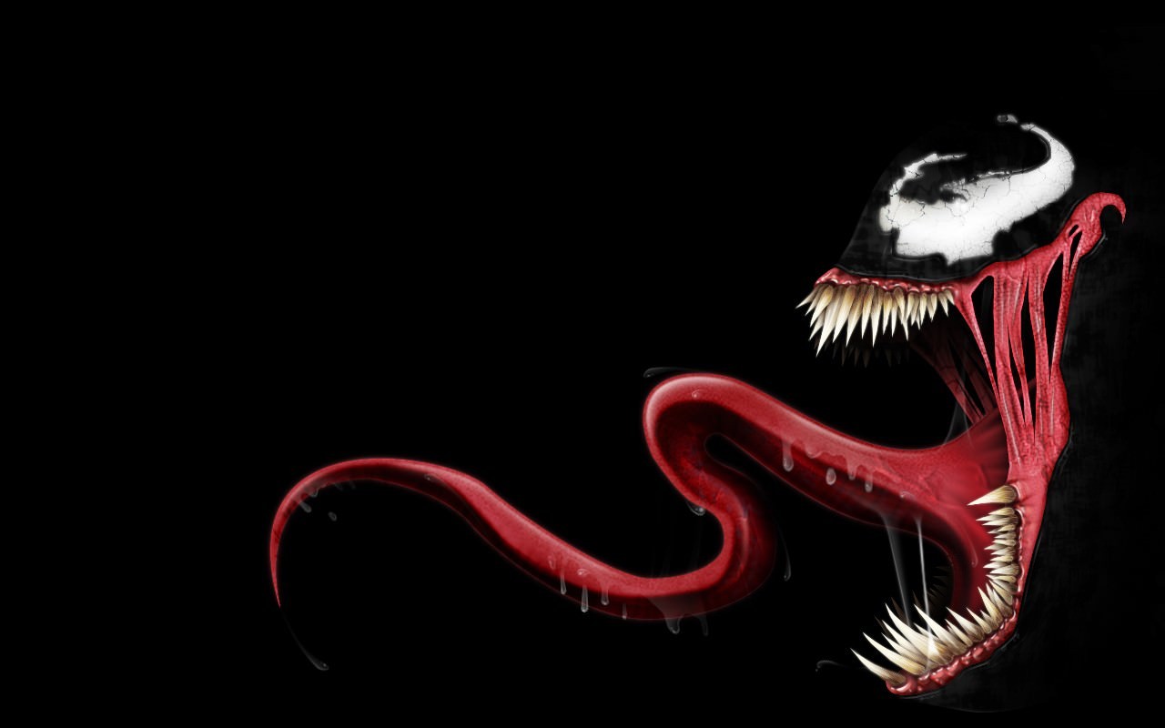 Venom's Mouth and Tongue HD Wallpaper