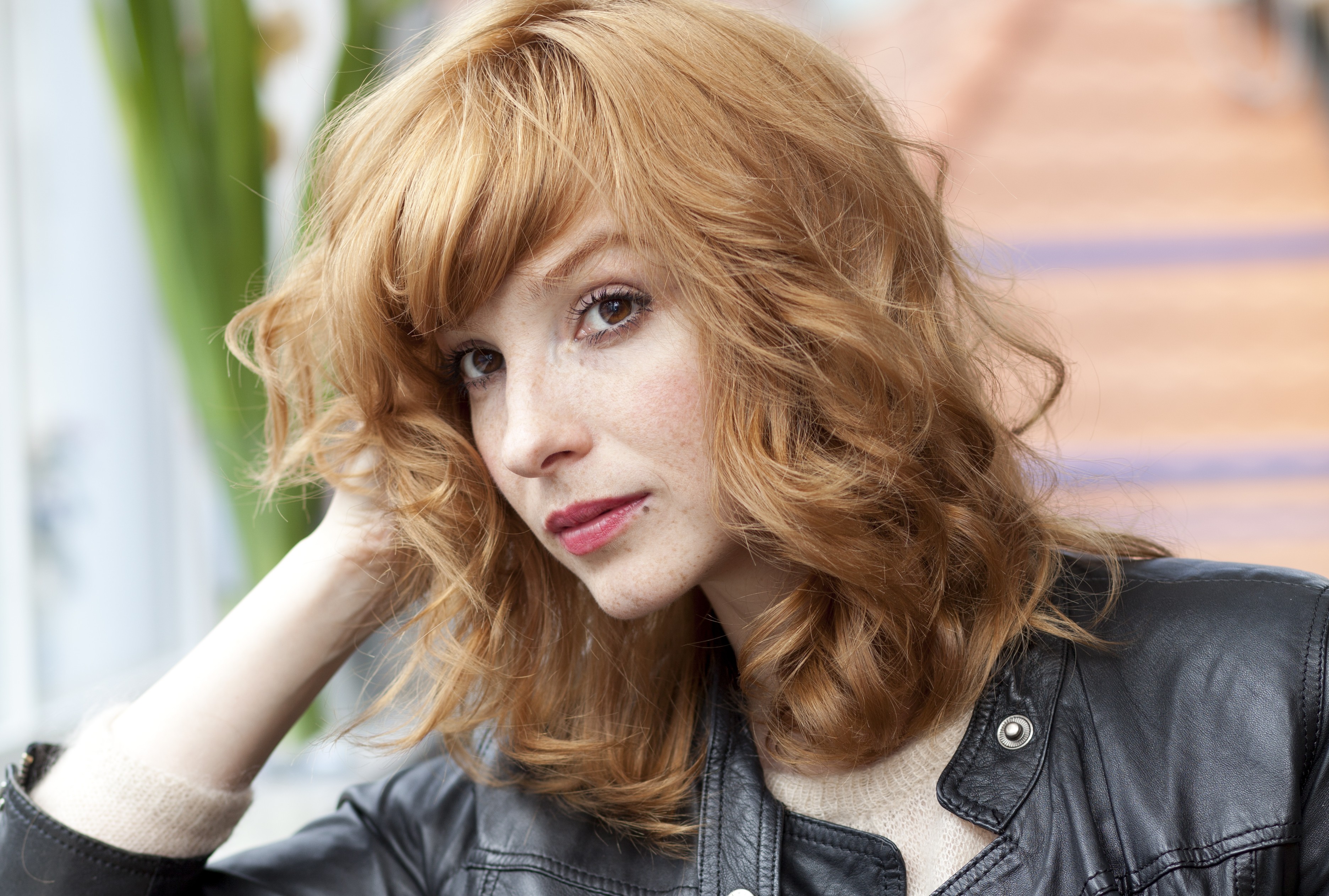 Vica Kerekes with red hair and freckles HD Wallpaper