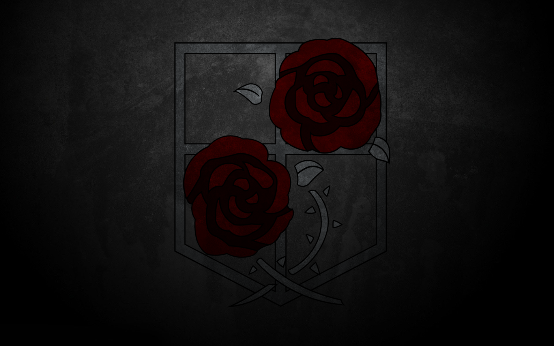 Shingeki no Kyojin emblem with roses HD Wallpaper