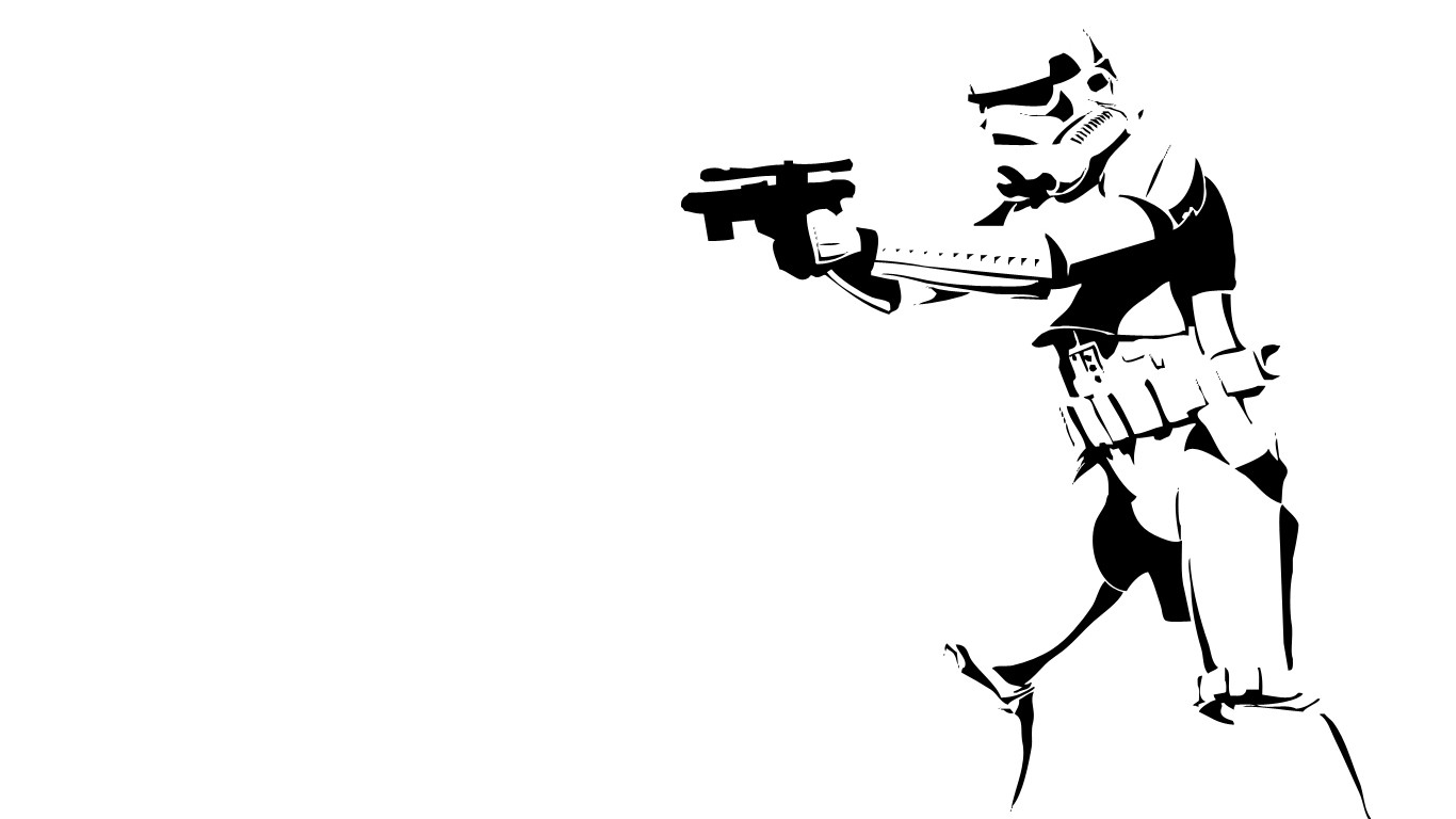 Stormtrooper from Star Wars aiming a blaster HD Wallpaper