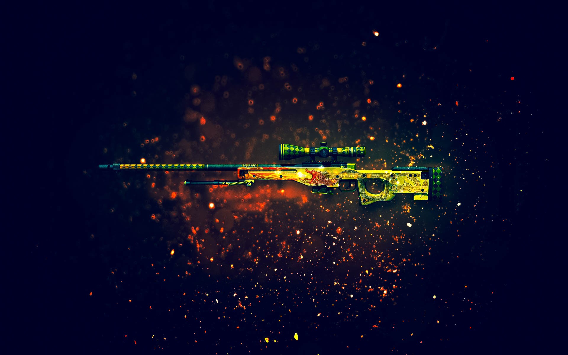 Dragon Lore AWP Sniper Rifle from Counter-Strike: Global Offensive HD Wallpaper