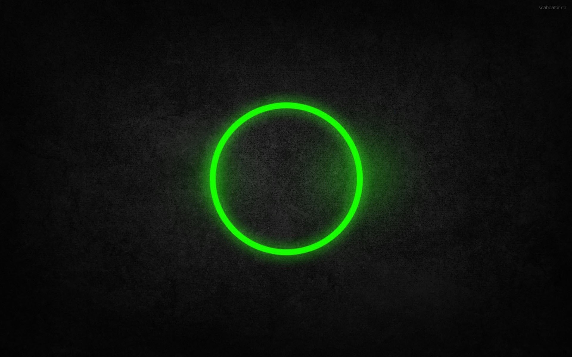 Green neon circle on dark textured background HD Wallpaper