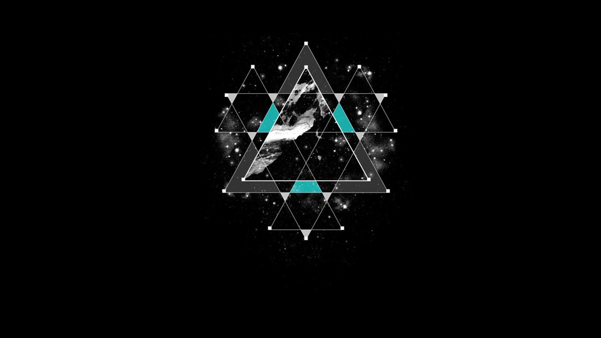 Abstract geometric shapes with cosmic background HD Wallpaper