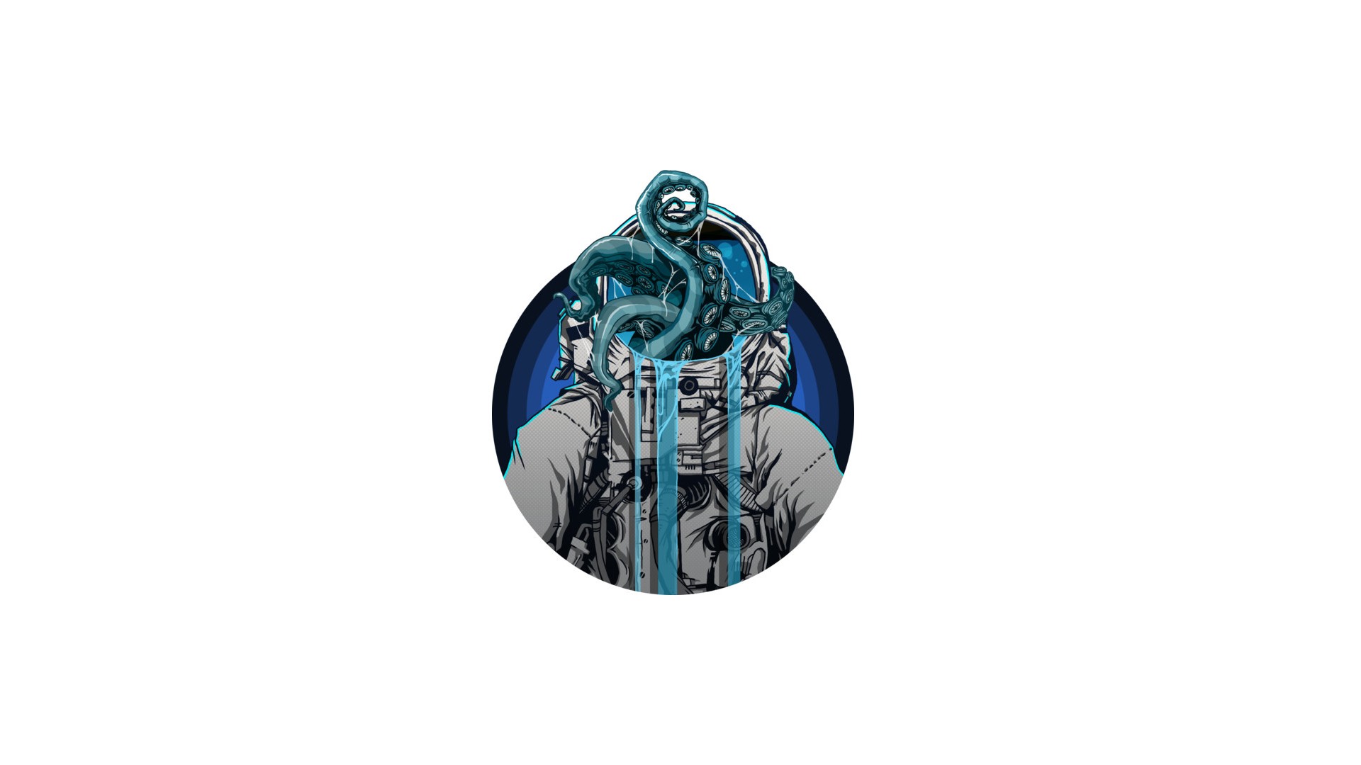 Astronaut with tentacles emerging from head HD Wallpaper