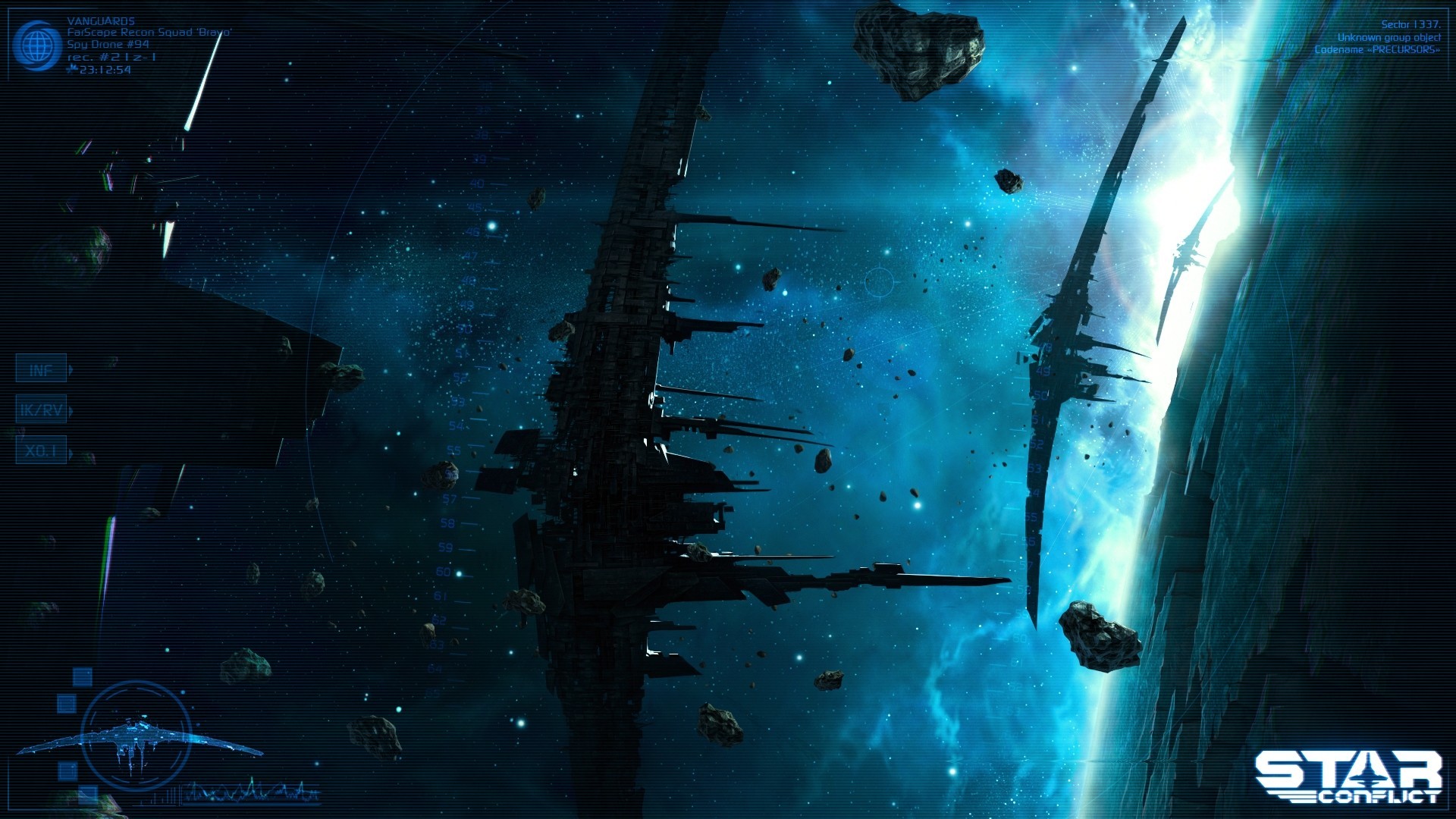 Star Conflict space battle with large structures HD Wallpaper