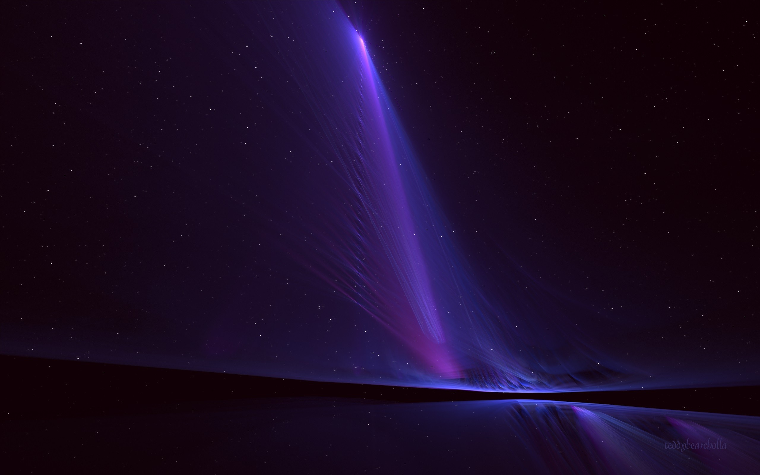 Abstract digital art with stars and purple light HD Wallpaper