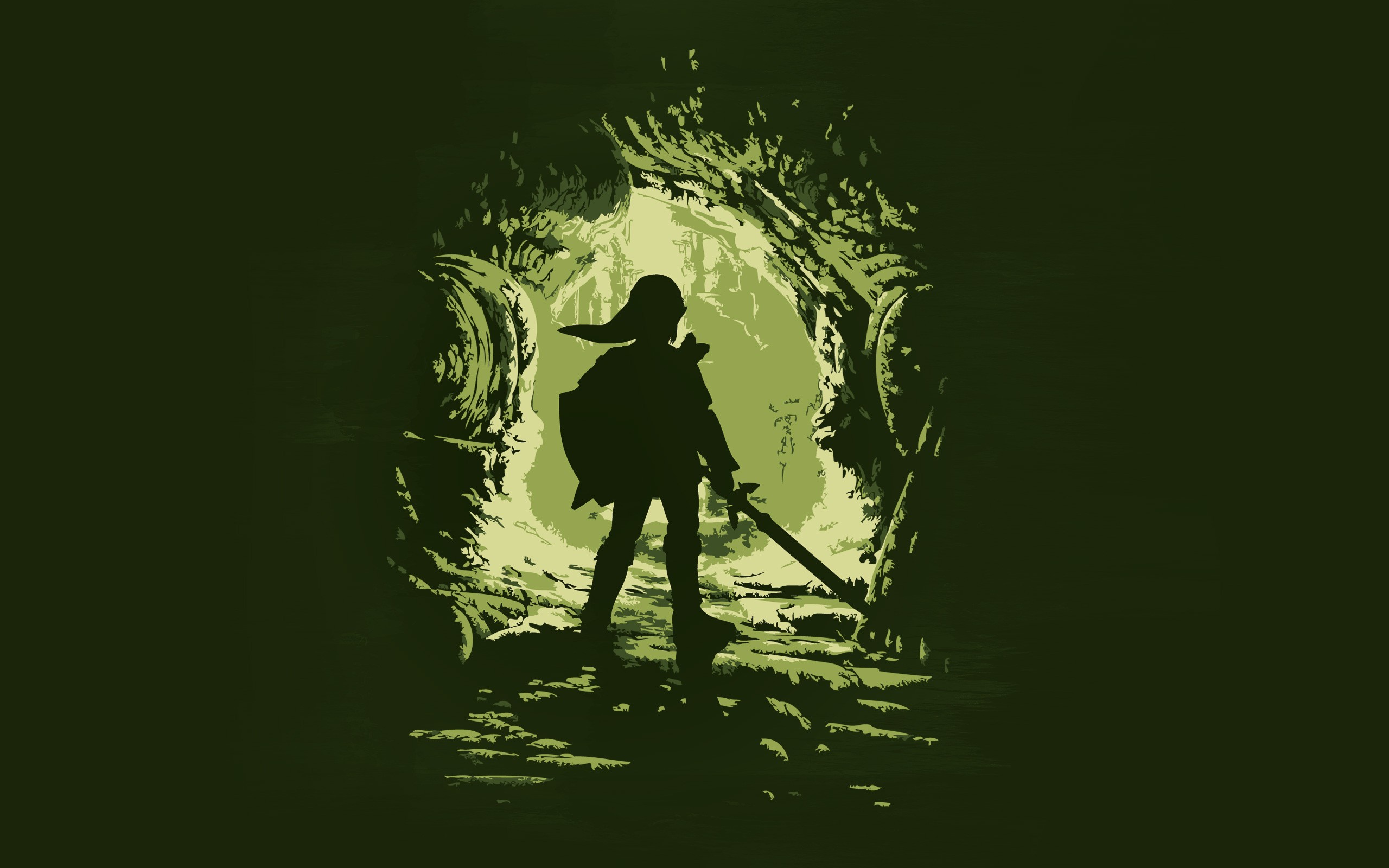 Link in a cave from The Legend of Zelda HD Wallpaper