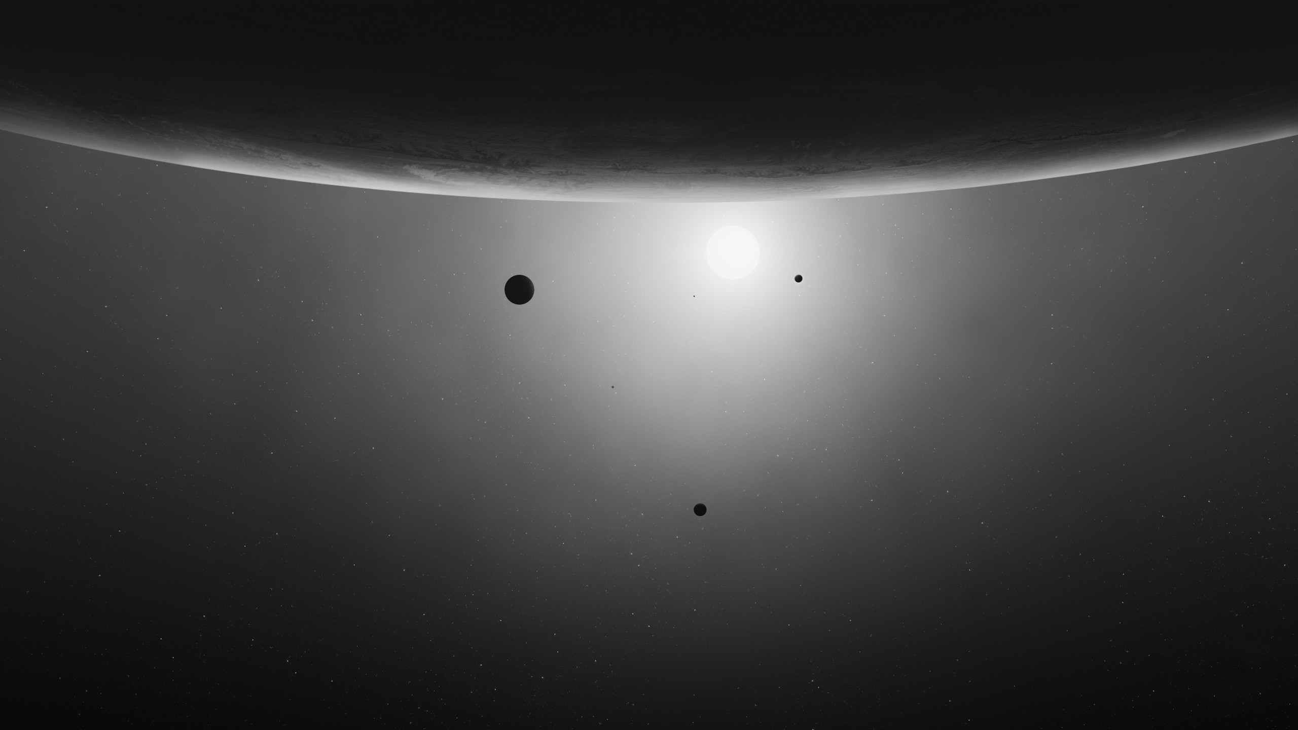 Planets and a star in space HD Wallpaper