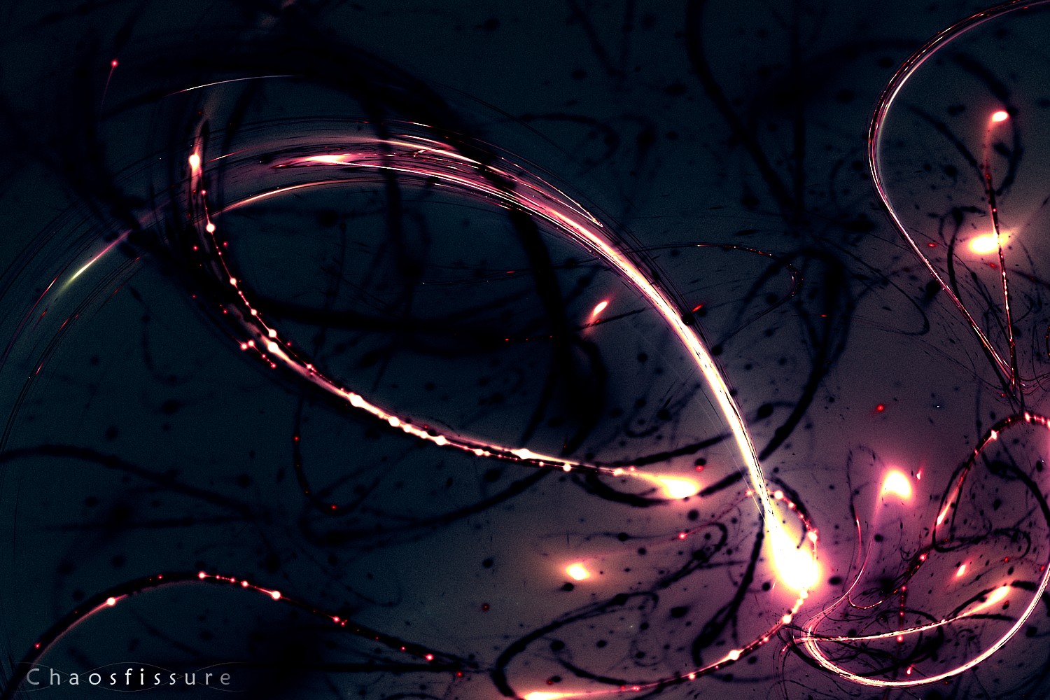 Abstract fractal streaks with glowing lights HD Wallpaper