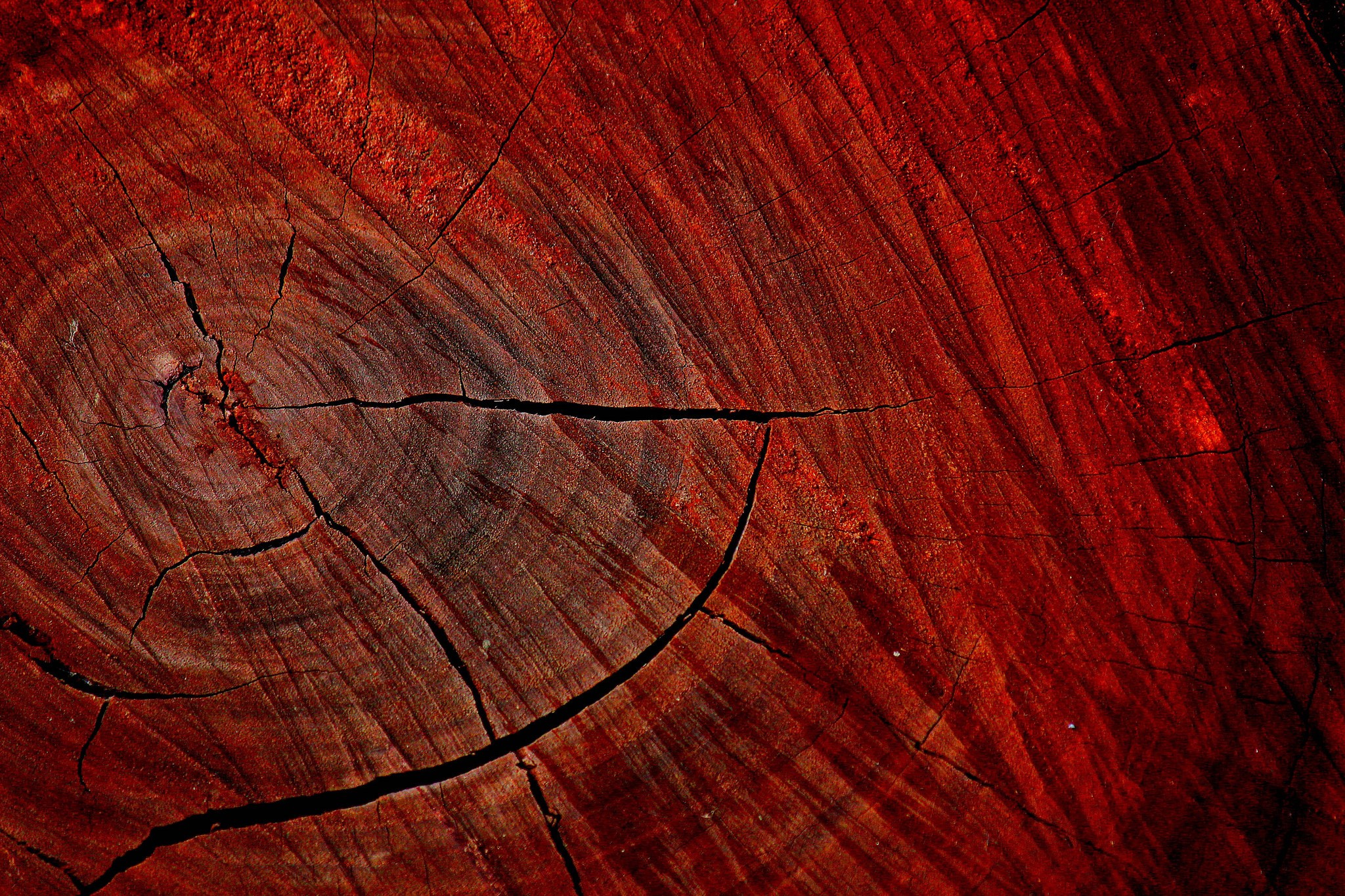 Close-up of a red wood texture with cracks HD Wallpaper