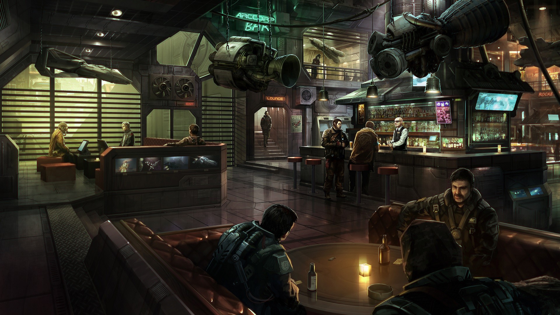 ArcCorp Bar in Star Citizen HD Wallpaper