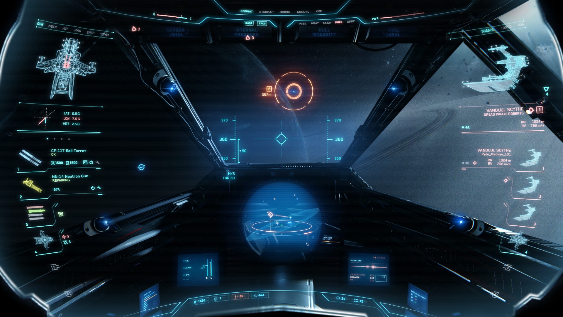 Star Citizen cockpit view with VANDUUL SCYTHE ships HD Wallpaper