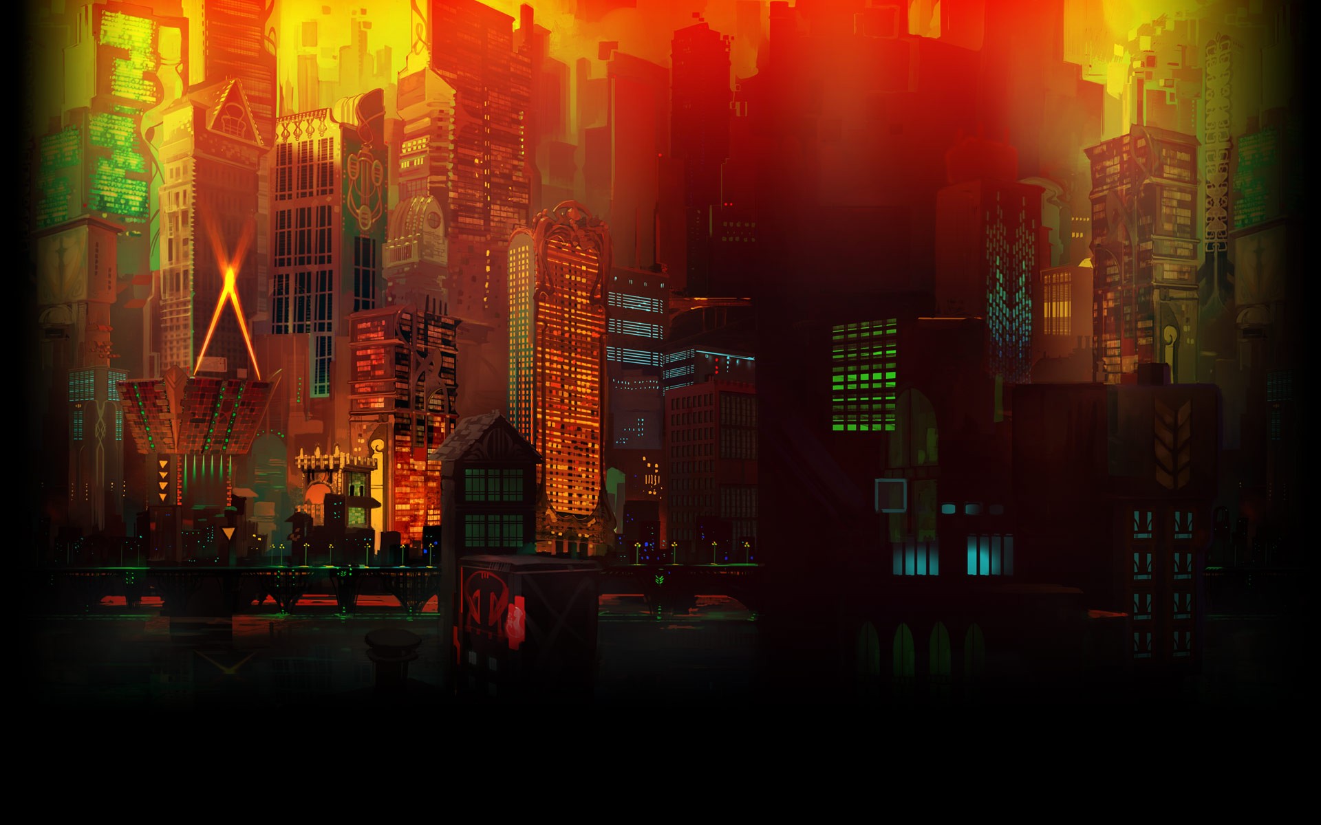 Cityscape in Transistor HD Wallpaper