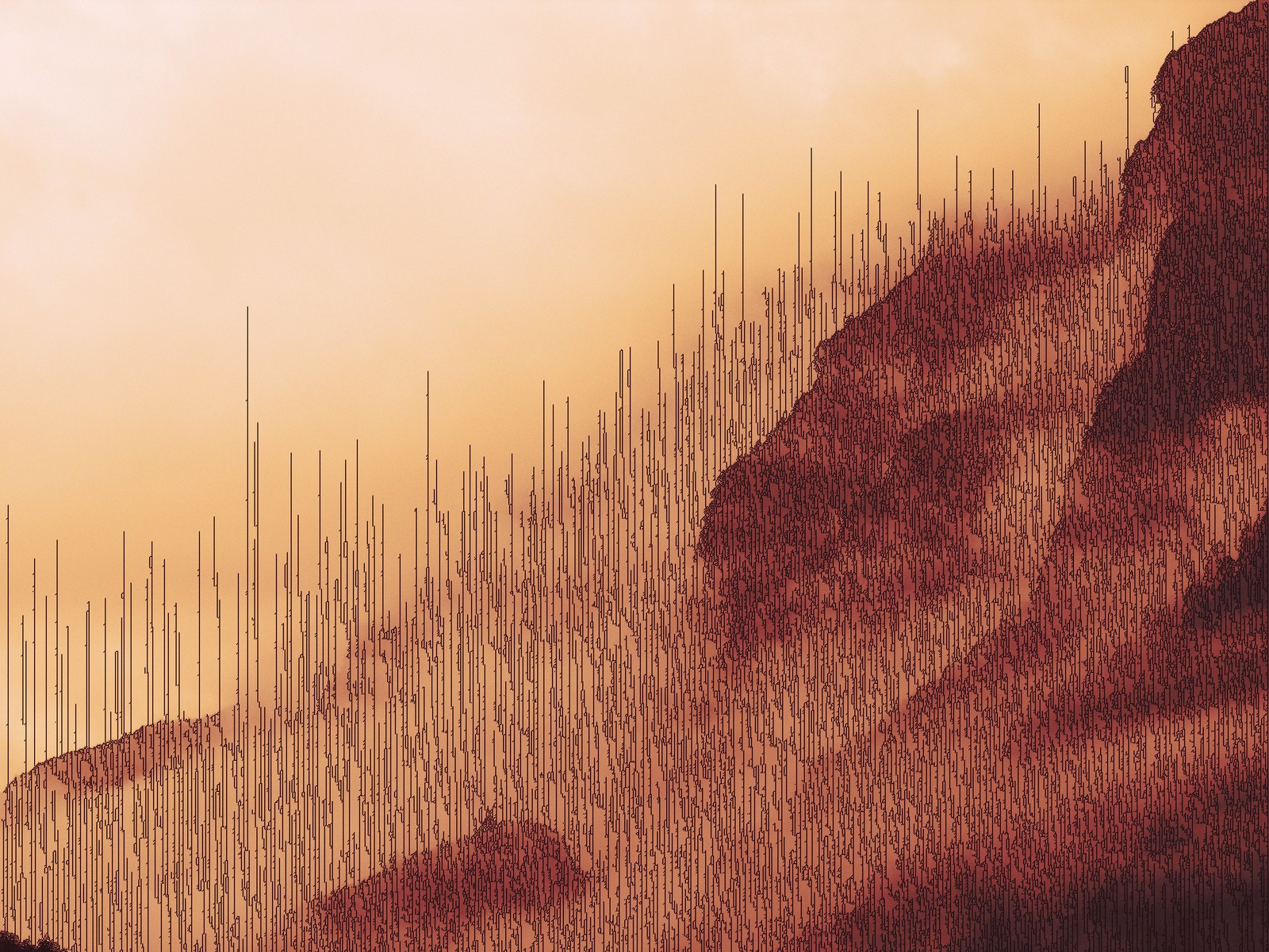 Abstract artwork with mountain-like shapes HD Wallpaper
