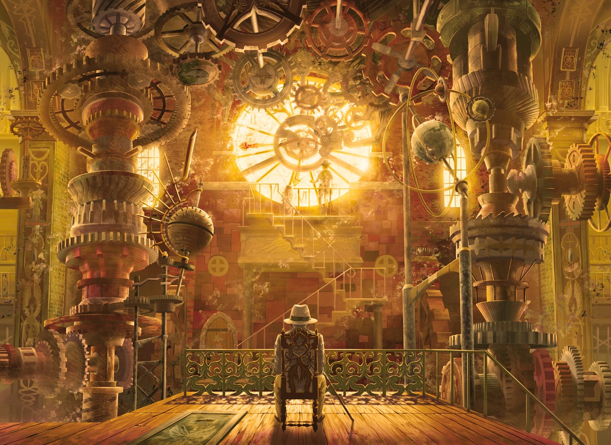 gears, steampunk, clocktowers, indoors, sitting, clockwork HD Wallpaper