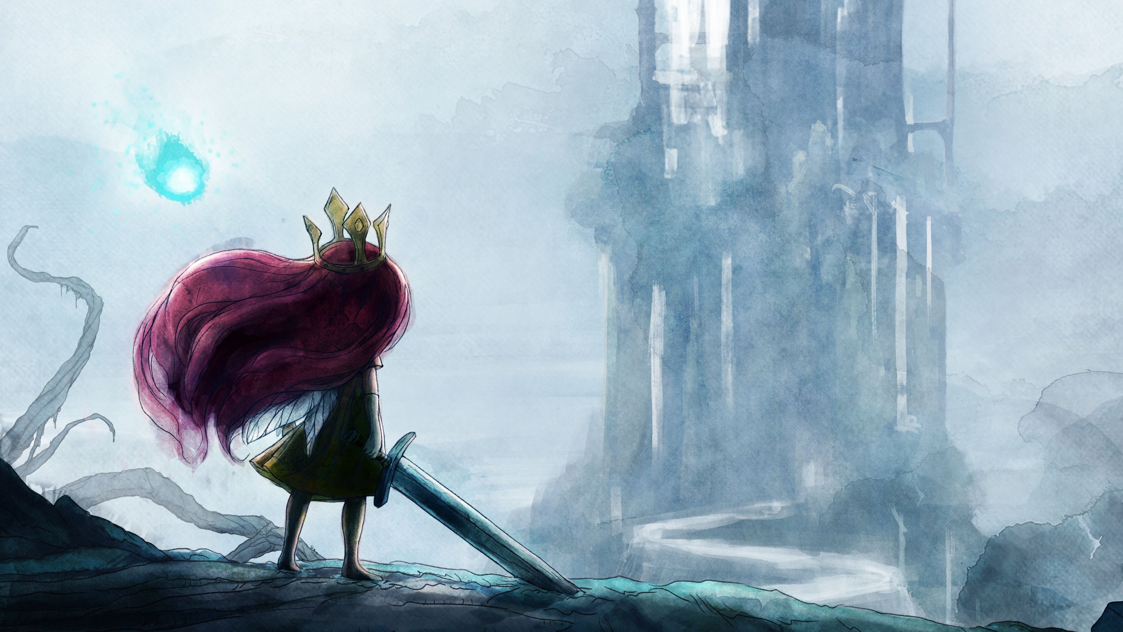 Child of Light Aurora with a sword HD Wallpaper