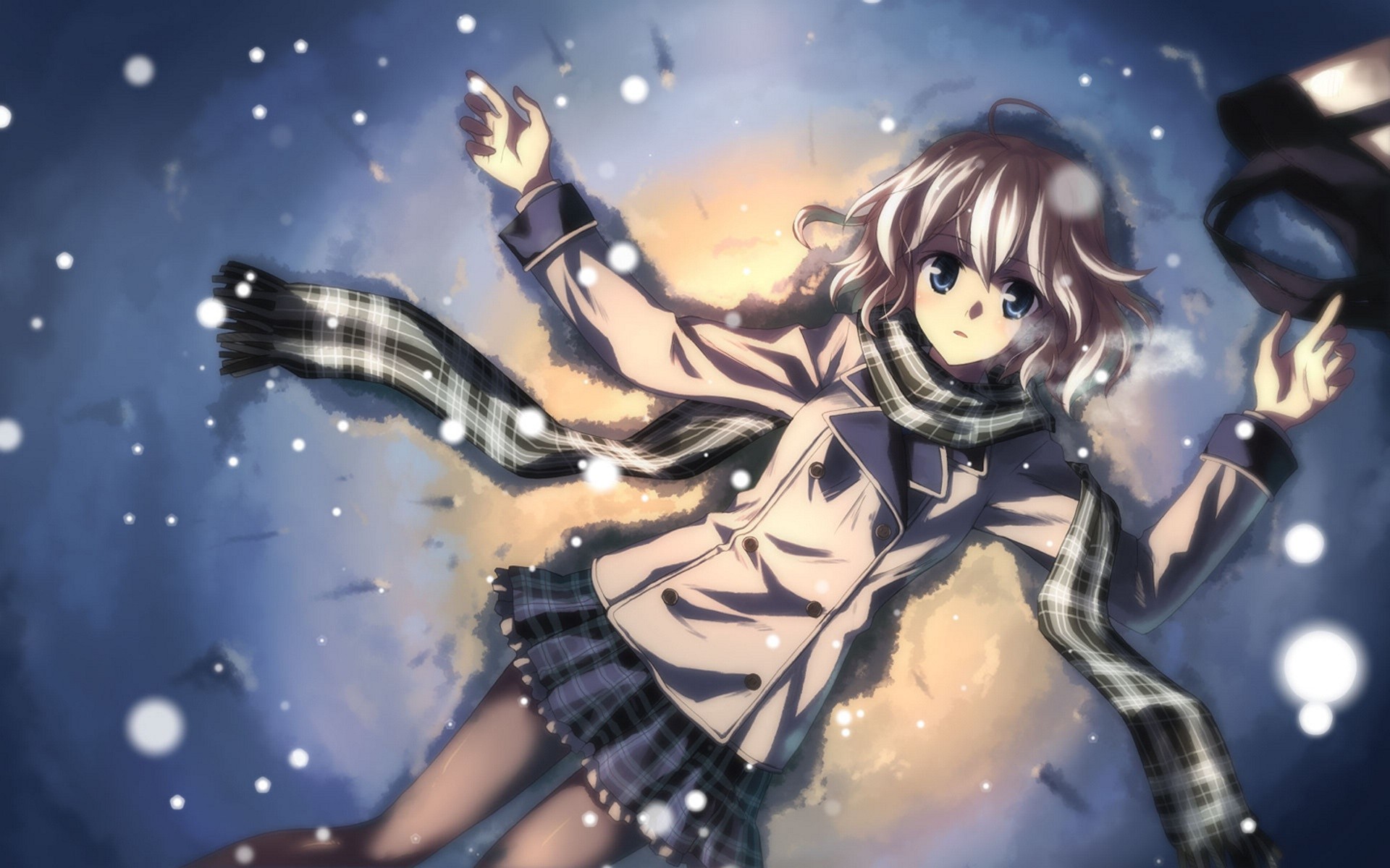 Yuuki Tatsuya lying in the snow with a hat HD Wallpaper