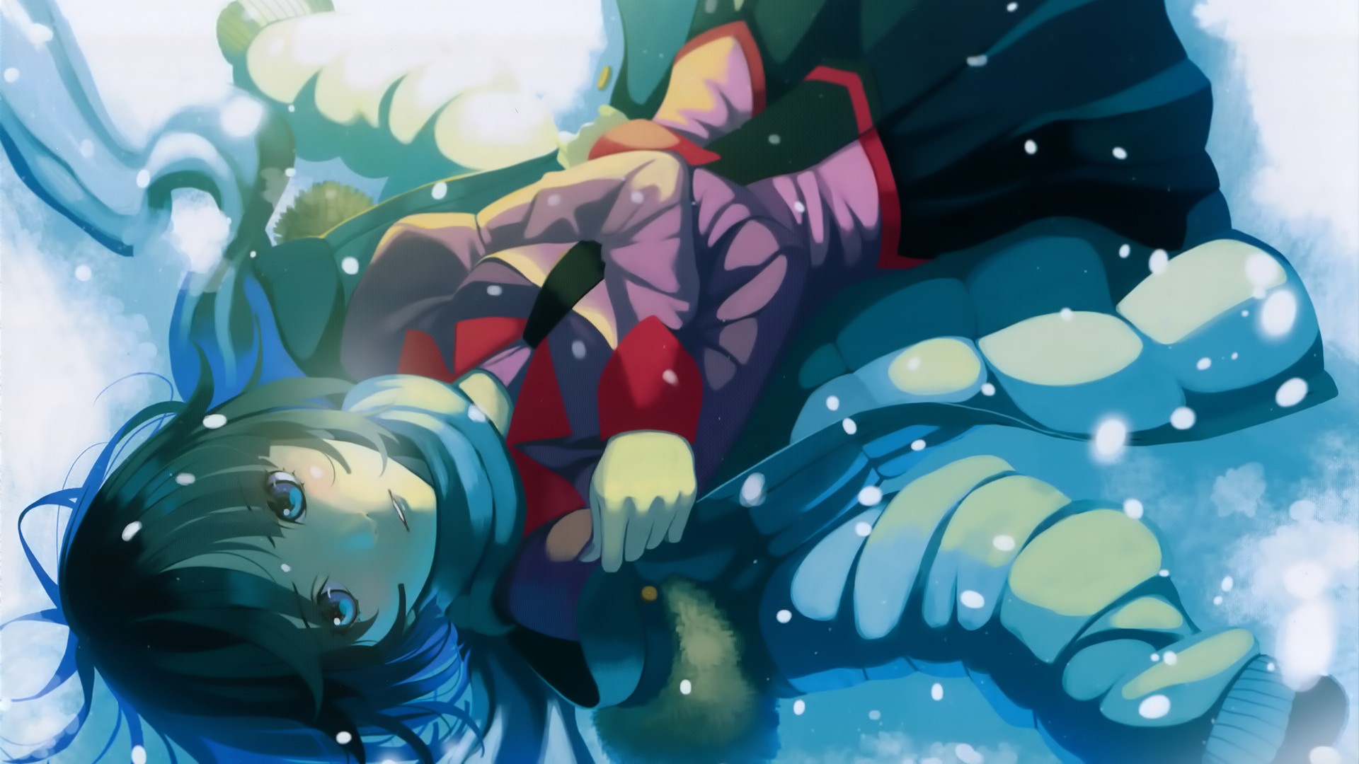 Hitagi Senjougahara in the Snow - Monogatari Series HD Wallpaper