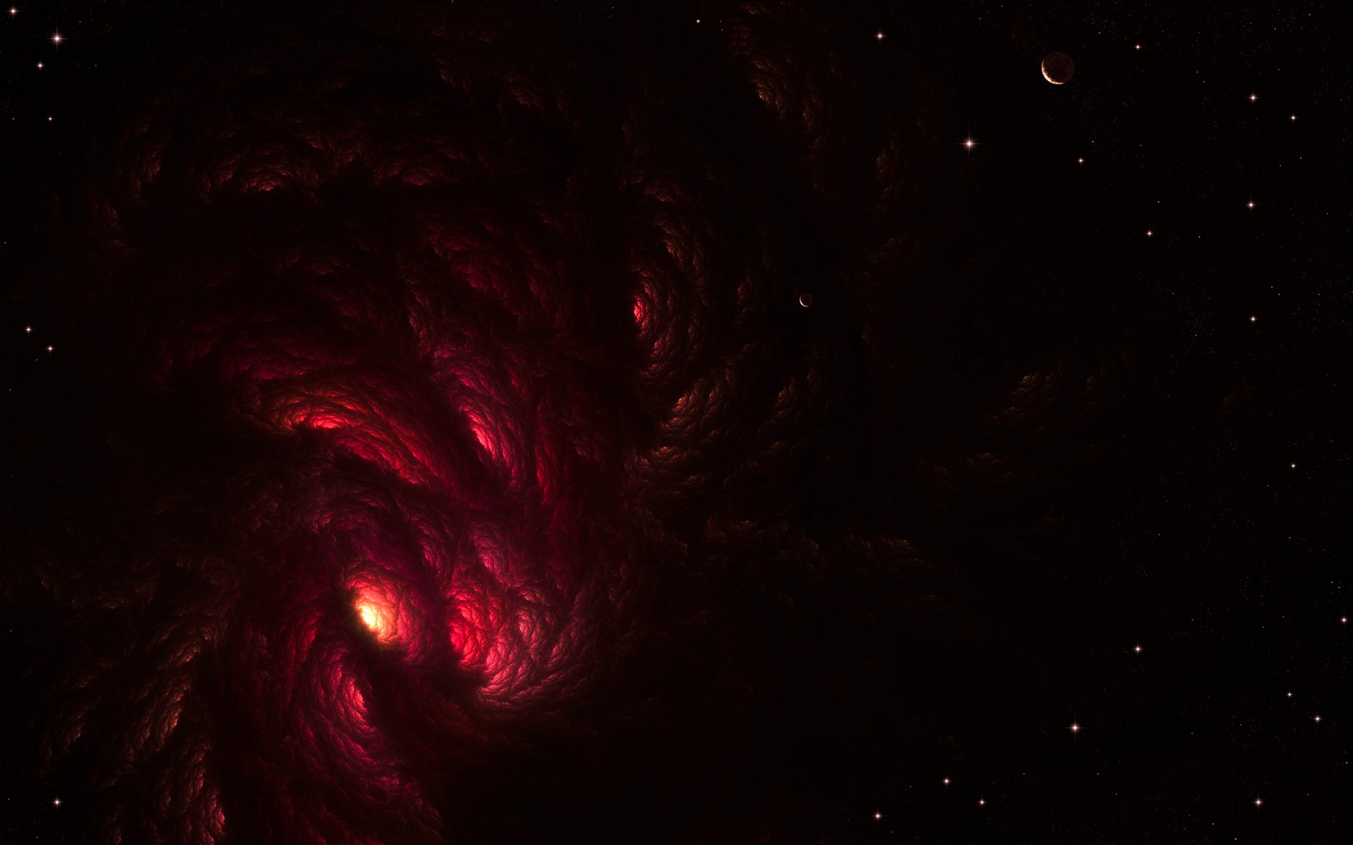Abstract red nebula and stars in space HD Wallpaper