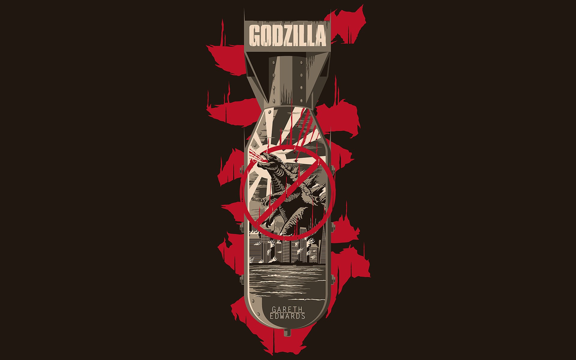 Godzilla Bomb Fan Art by Gareth Edwards HD Wallpaper