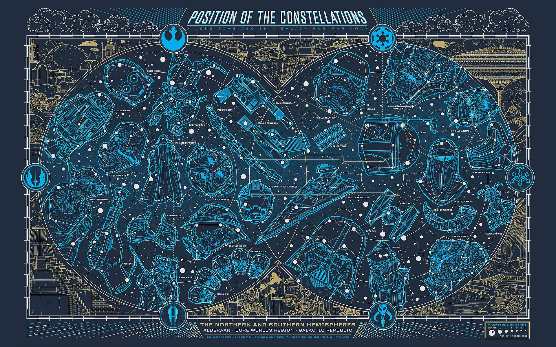 Star Wars Constellations Map of the Galactic Republic HD Wallpaper
