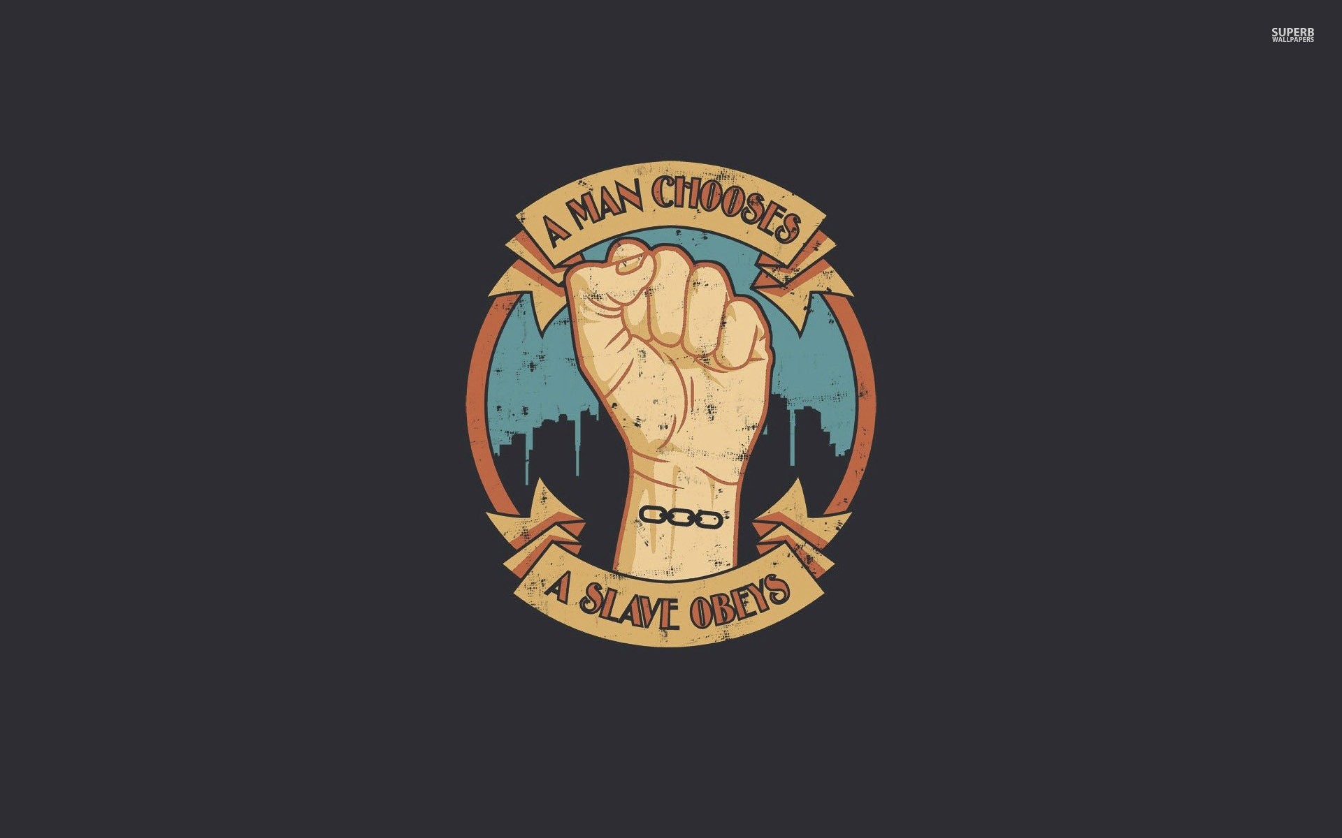 BioShock A Man Chooses A Slave Obeys Fist HD Wallpaper