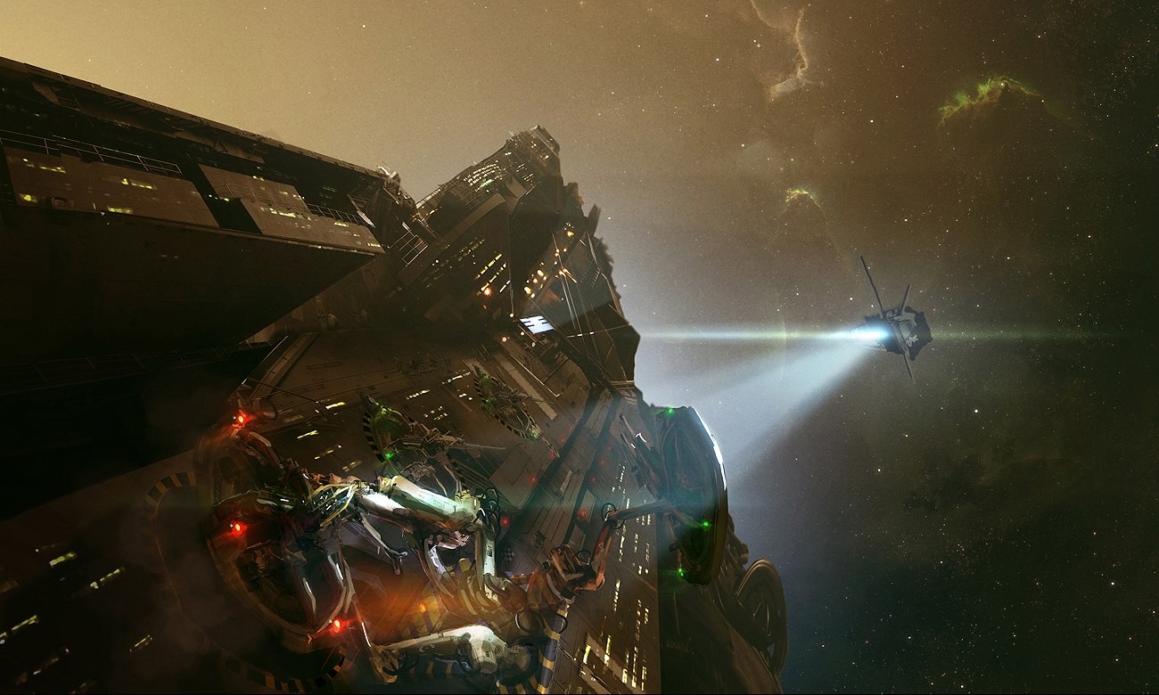 AdamBurn's futuristic space station in science fiction HD Wallpaper
