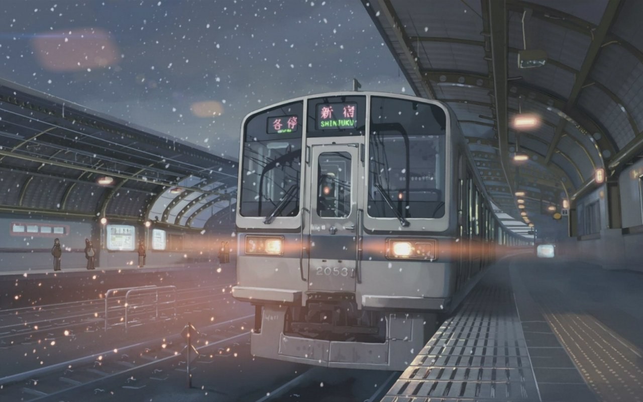 Train station in the snow, Shinjuku HD Wallpaper