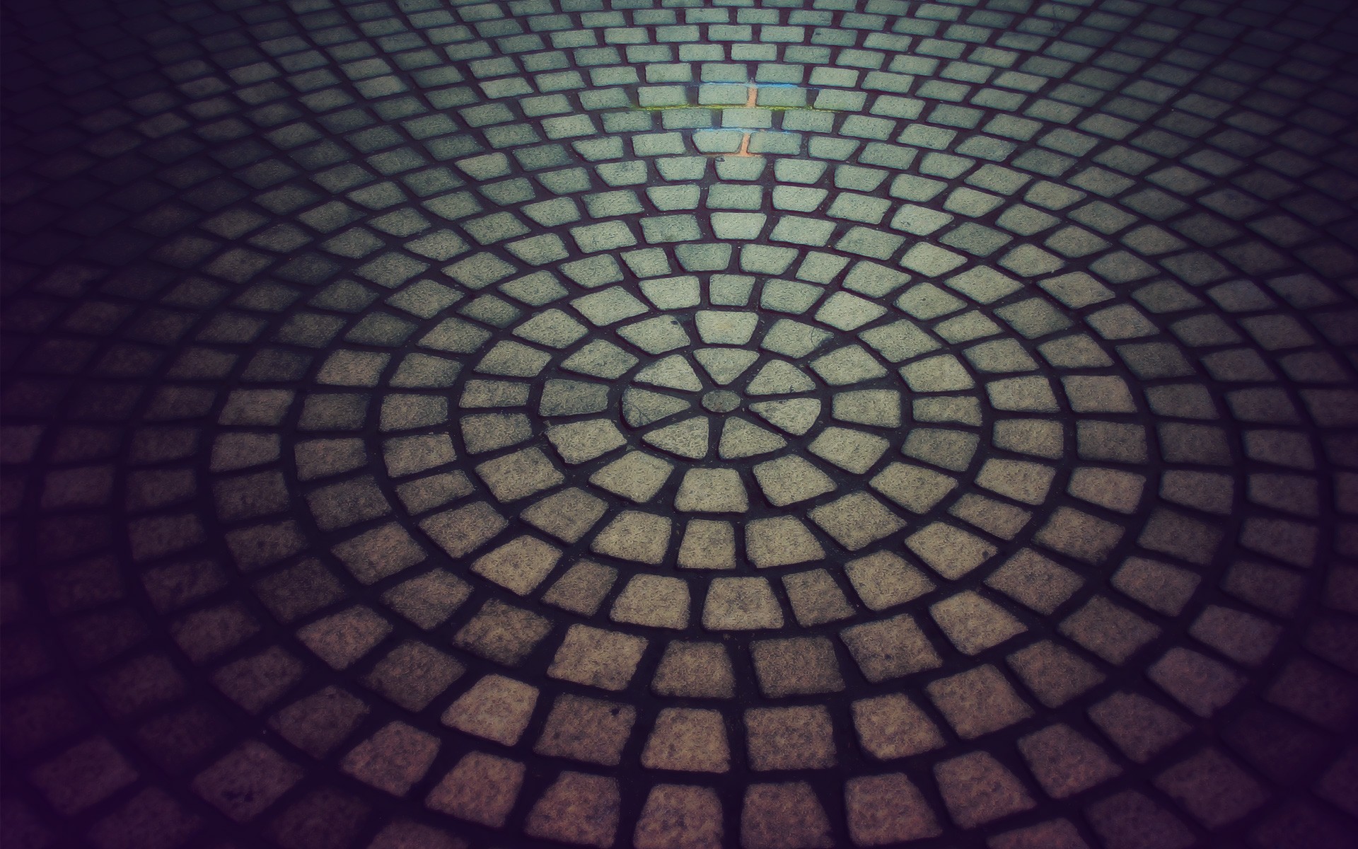 Circular paving stones on the ground HD Wallpaper