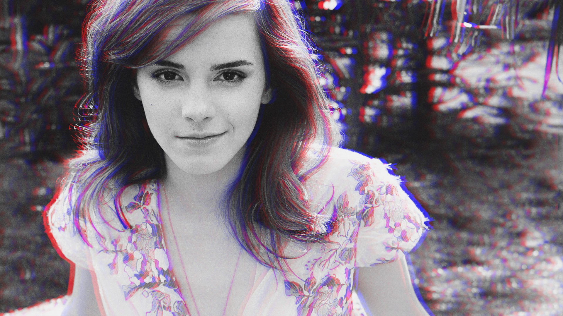 Emma Watson in anaglyph 3D HD Wallpaper
